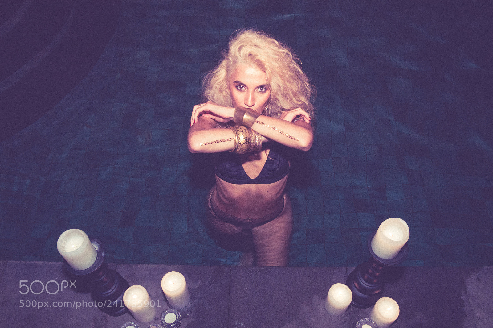 Nikon D5000 sample photo. Model in pool photography