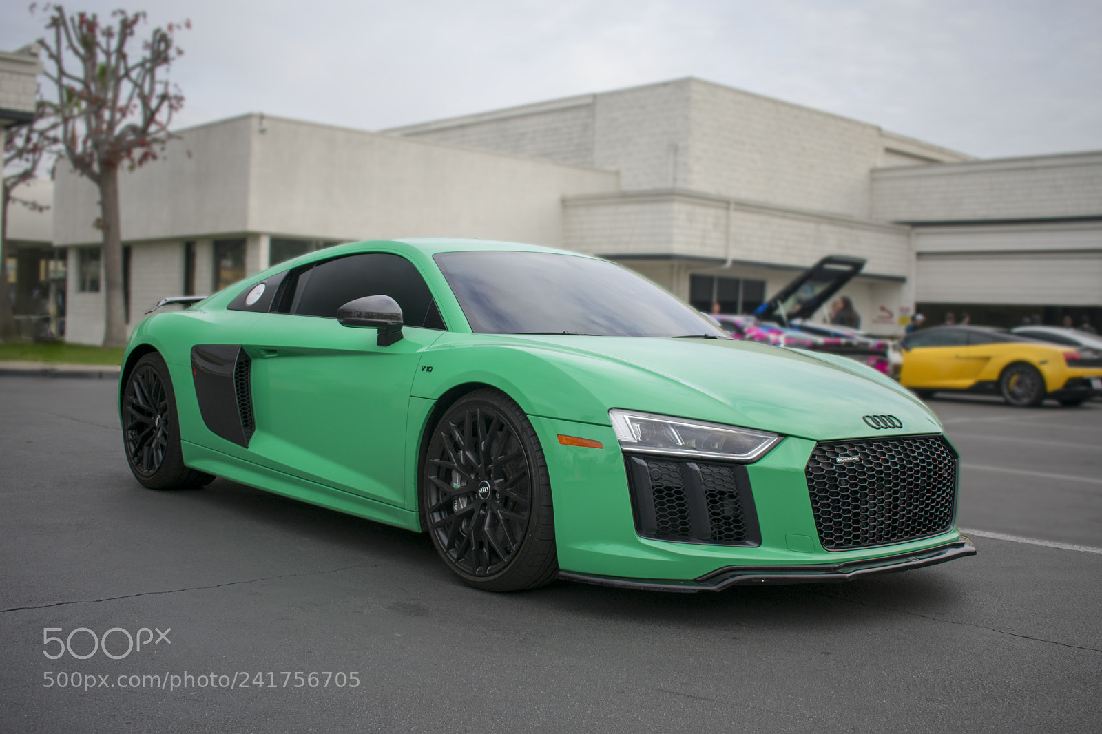Nikon D3400 sample photo. Green audi r8 photography