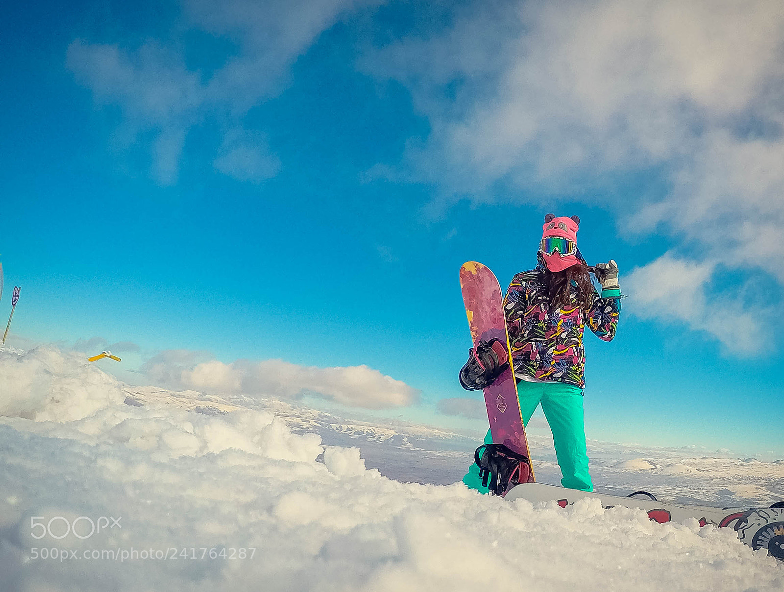 GoPro HERO4 Black sample photo. Snowboard girl photography