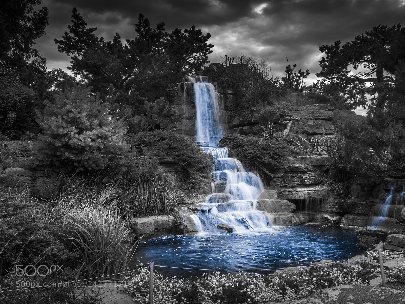 Olympus OM-D E-M1 sample photo. Waterfal at the botanical photography