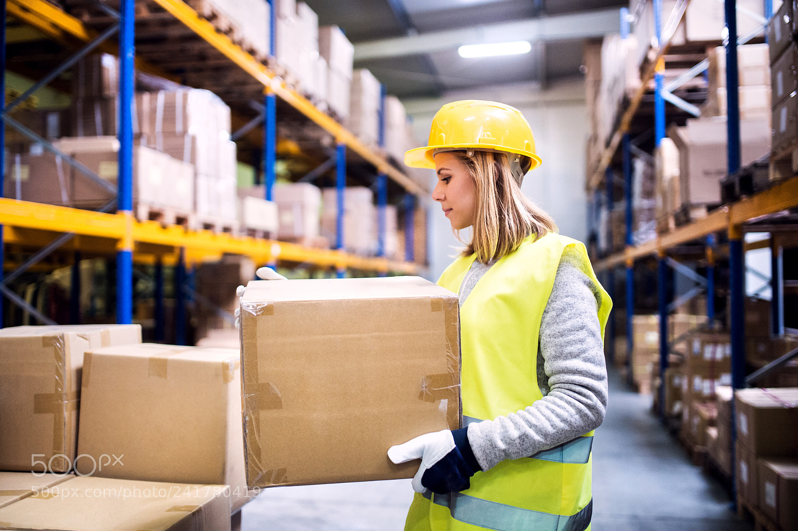 Nikon D4S sample photo. Female warehouse worker loading photography