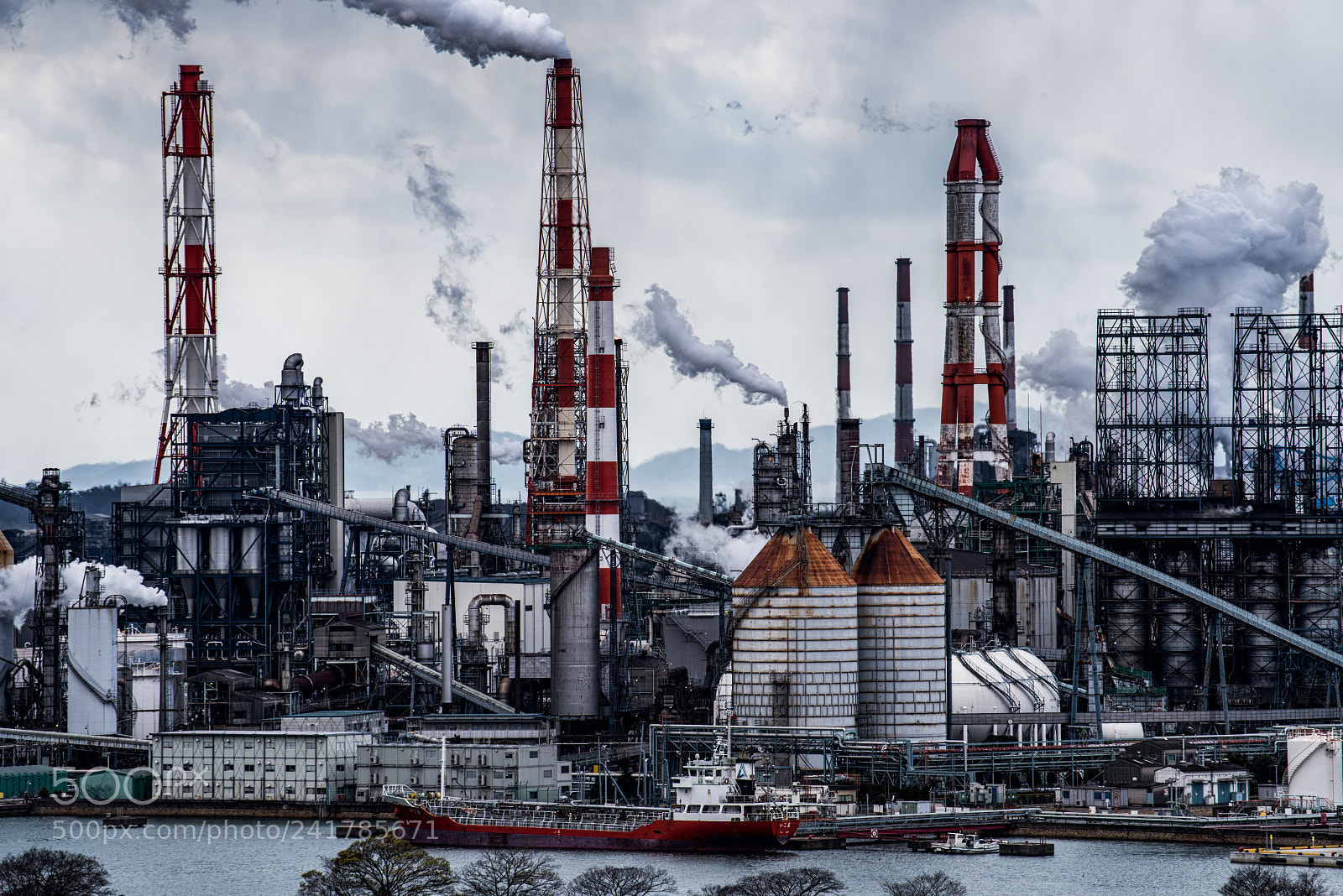 Nikon D810 sample photo. Industrial area in japan photography
