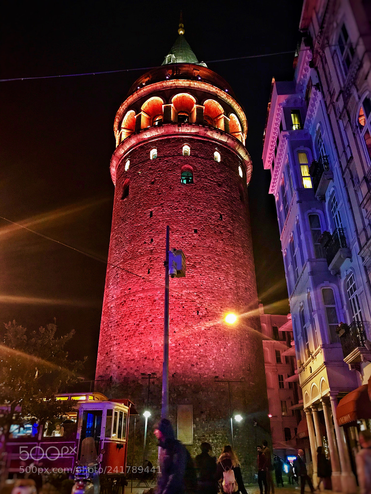 Apple iPhone 7 Plus sample photo. Galata tower by night photography