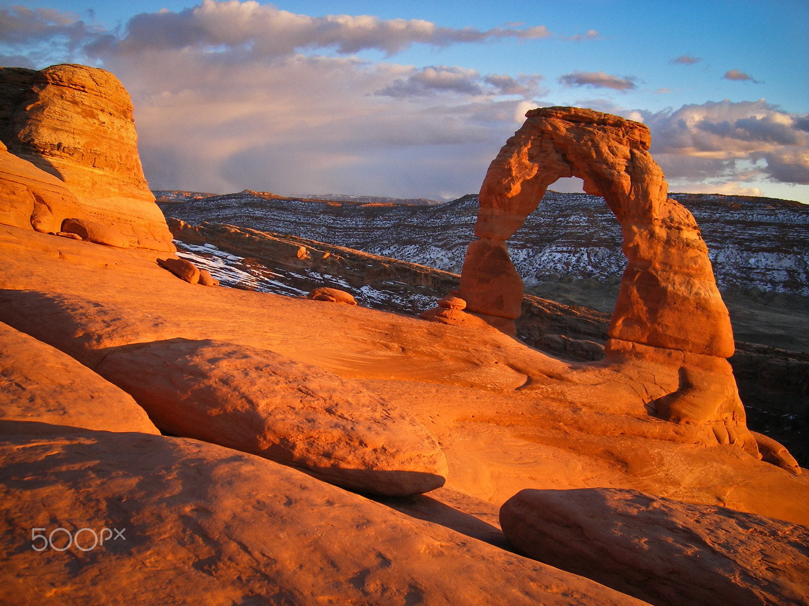 Fujifilm FinePix F470 sample photo. Sunset at delicate arch photography