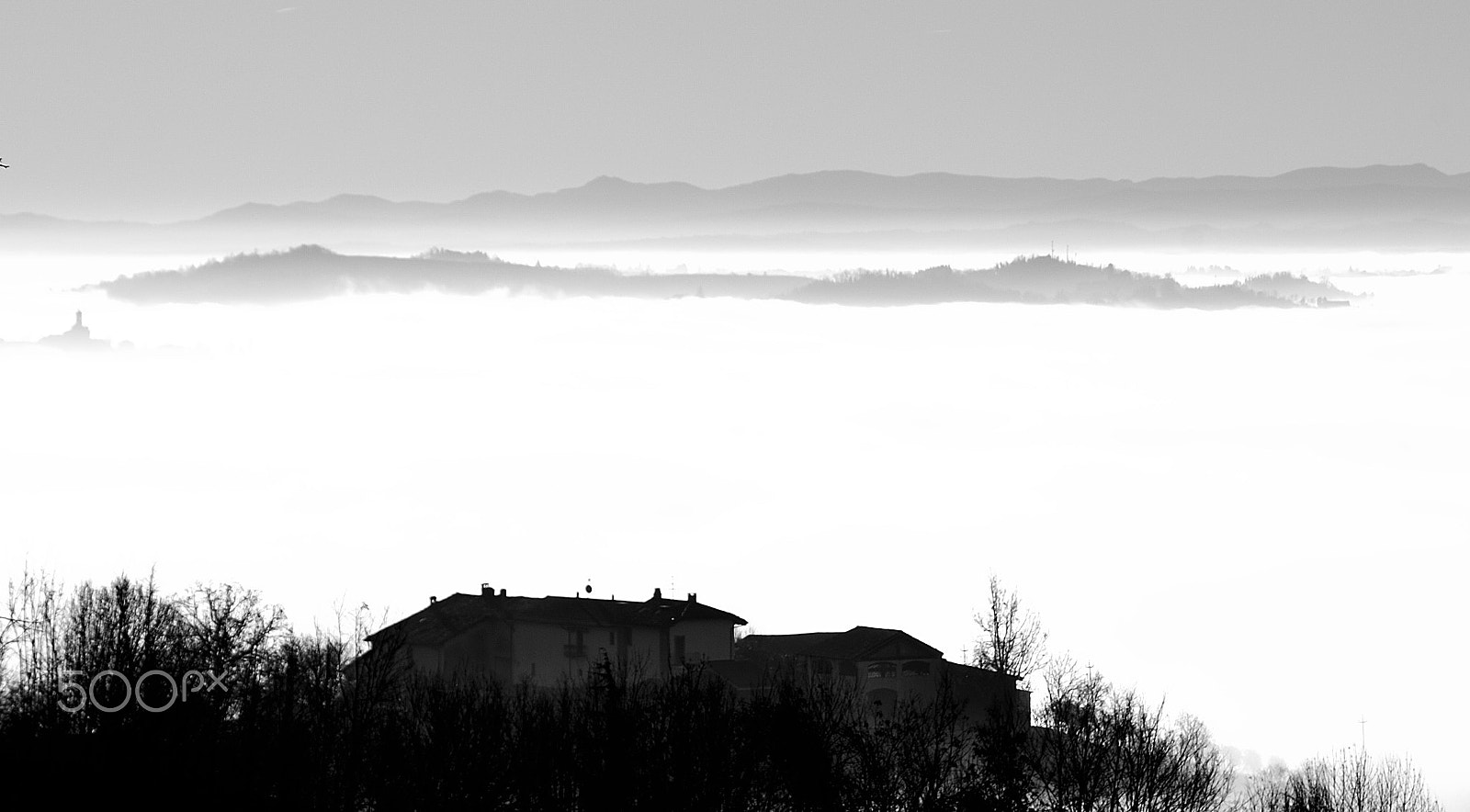 Nikon D600 sample photo. Moncalvo in the fog photography