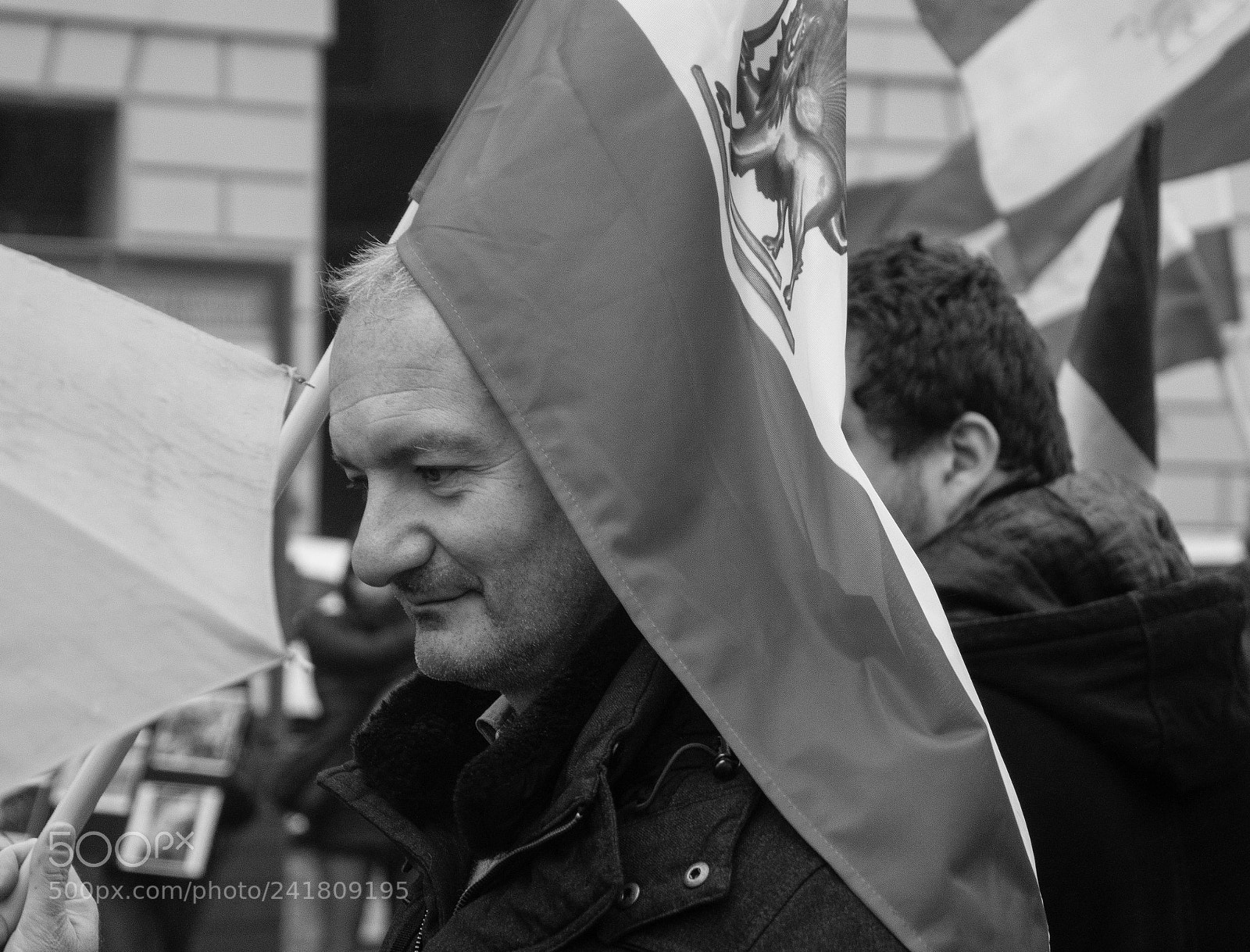 Nikon D3200 sample photo. Portrait with flag & umbrella photography