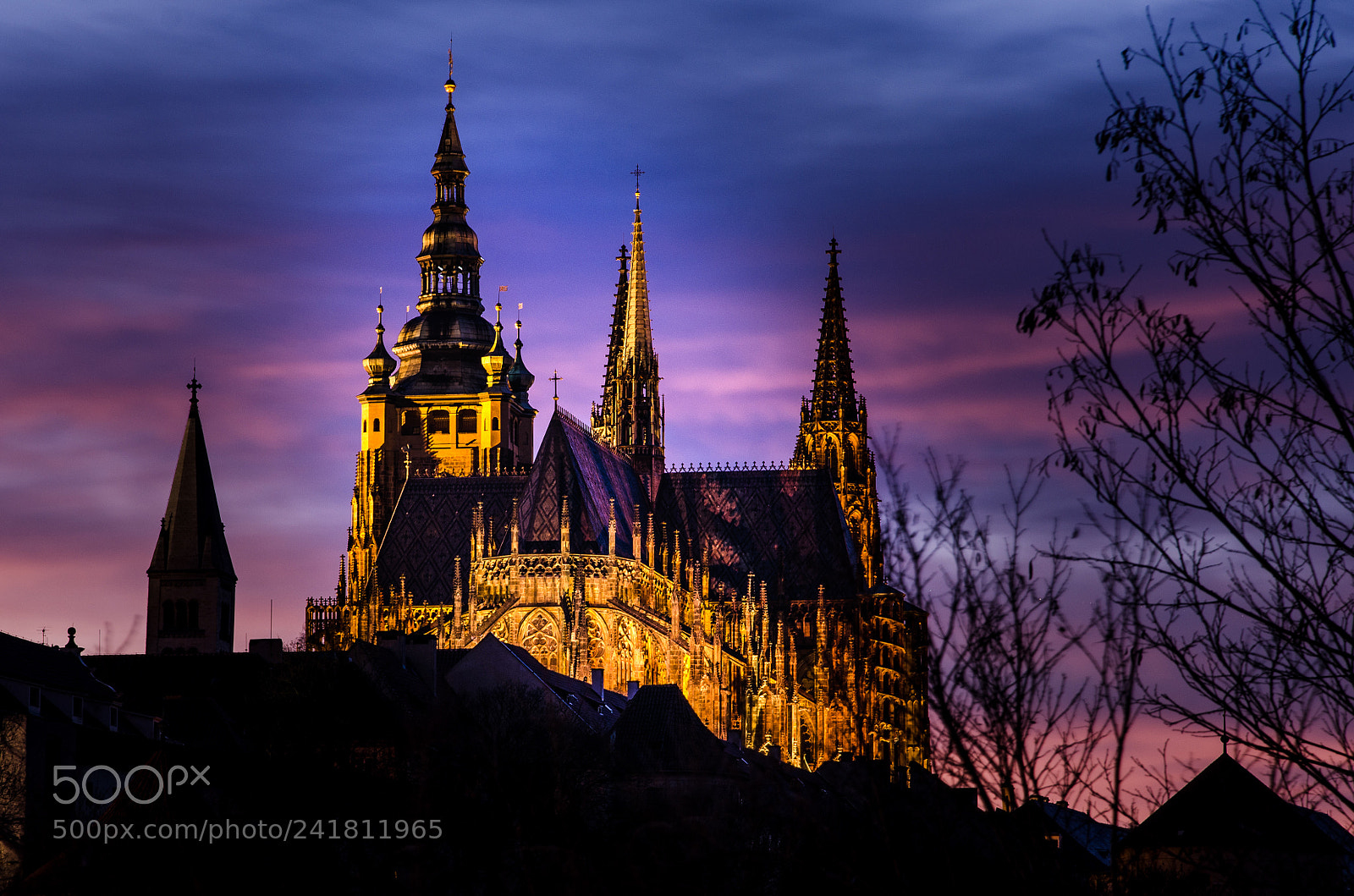 Nikon D7000 sample photo. Prague's castle at dusk photography