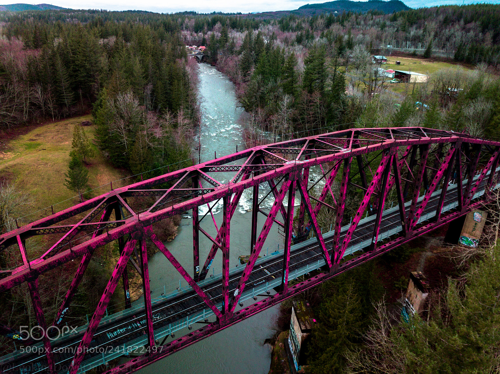 DJI FC220 sample photo. Pink bridge photography