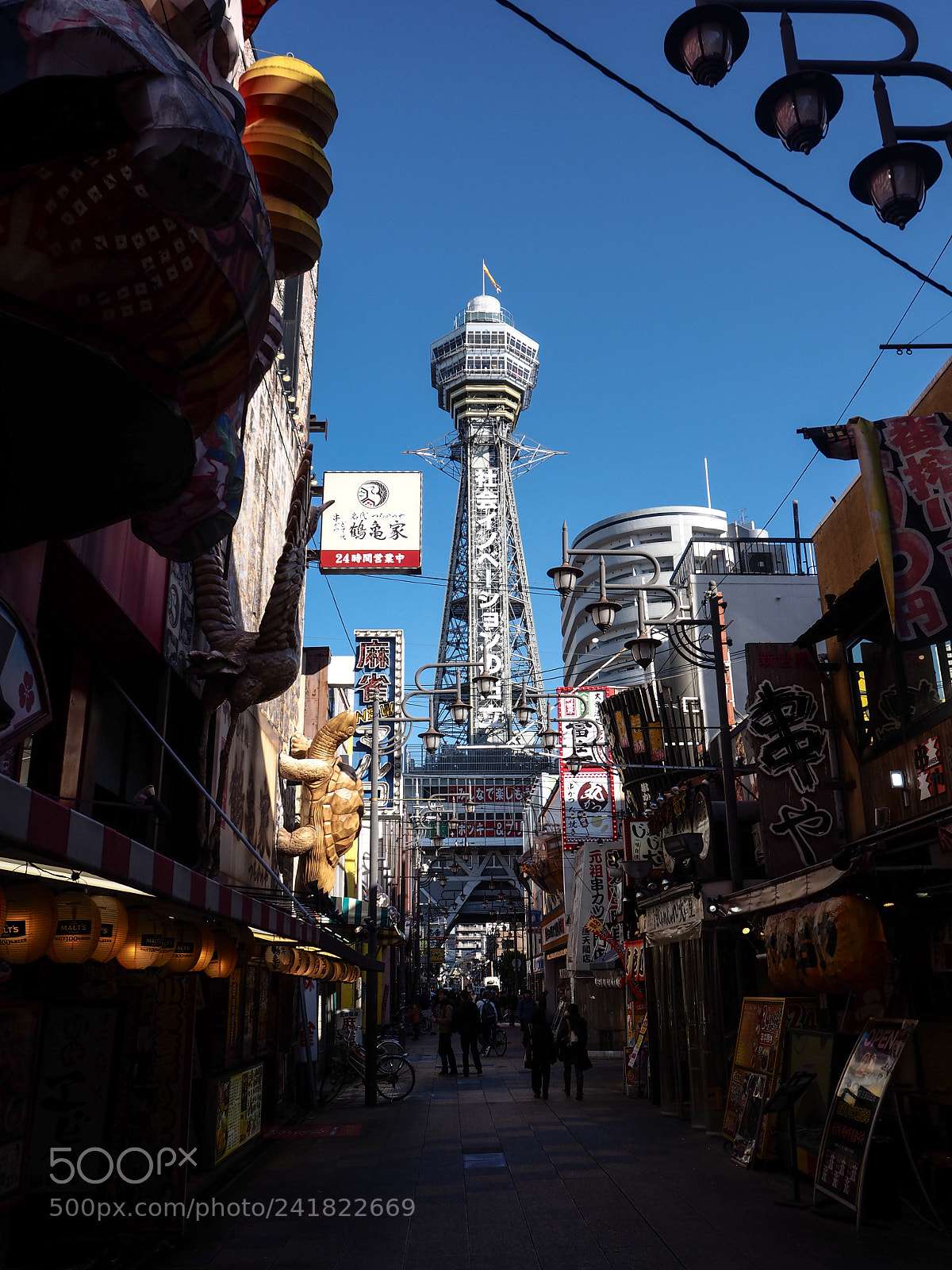Olympus OM-D E-M10 II sample photo. Tsutenkaku tower in shinsekai photography