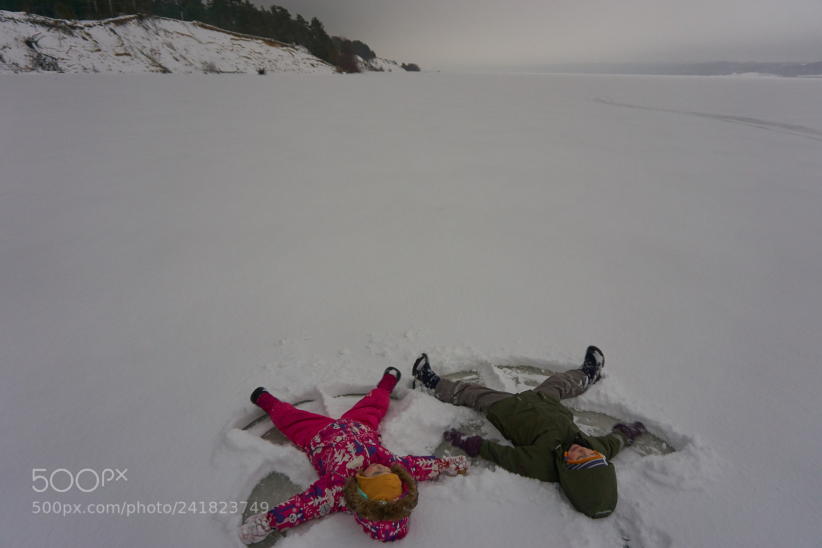 Sony a5100 sample photo. Making snow angels photography