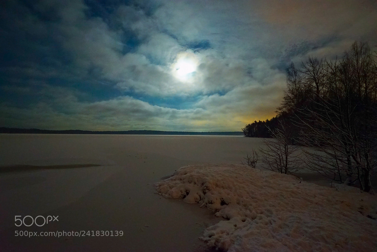 Sony a7S sample photo. Winter night landscape with photography