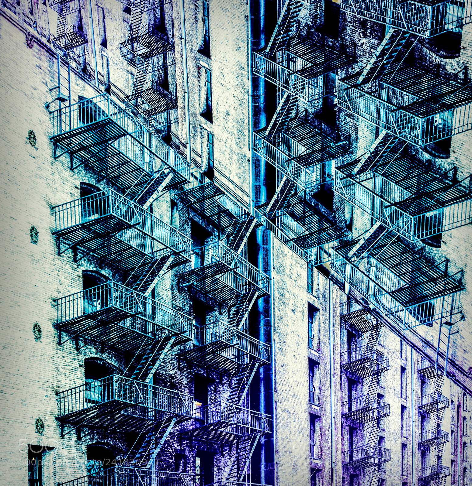 Nikon D5 sample photo. Confusing fire escape photography