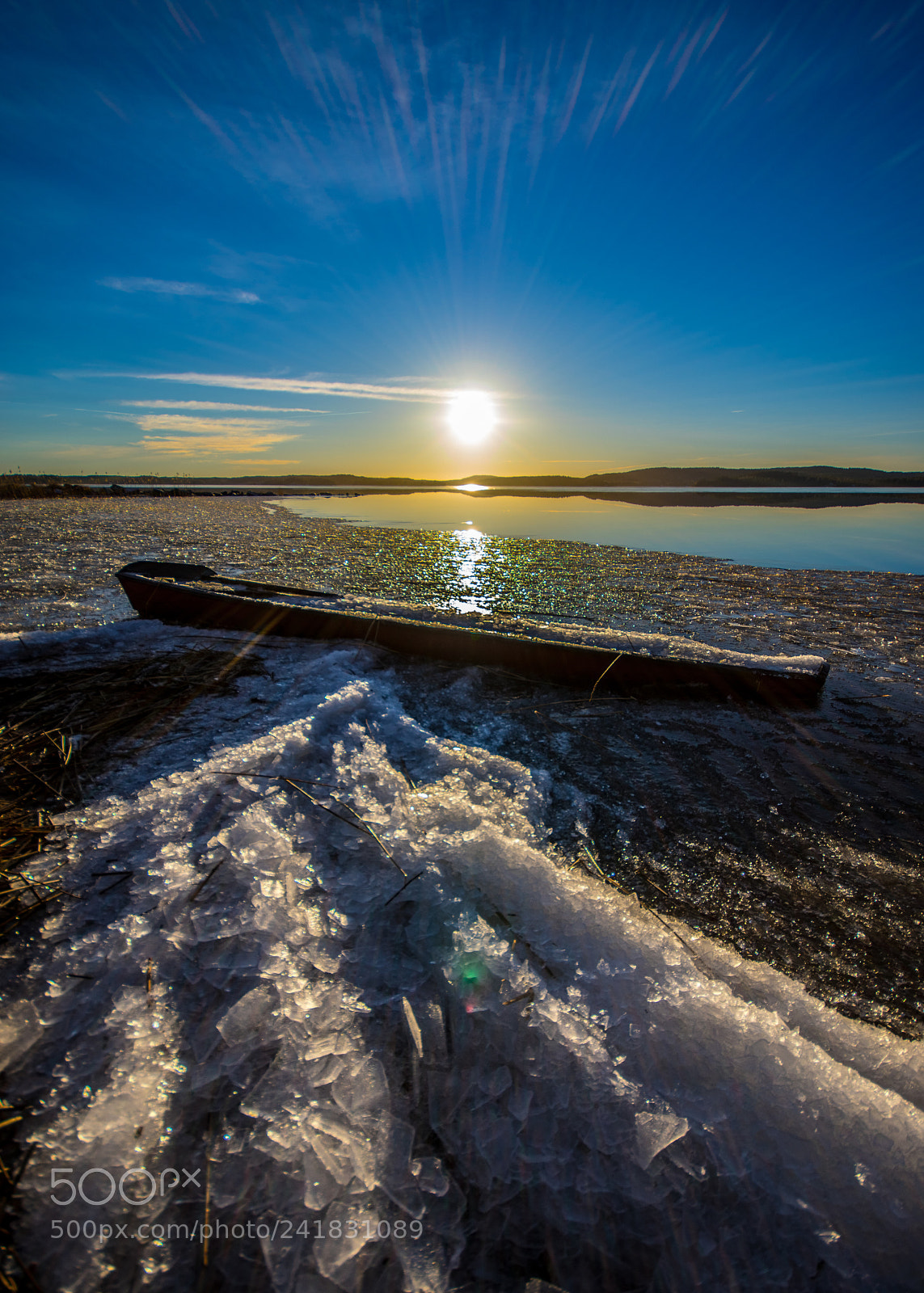 Pentax K-3 II sample photo. Frozen boat photography