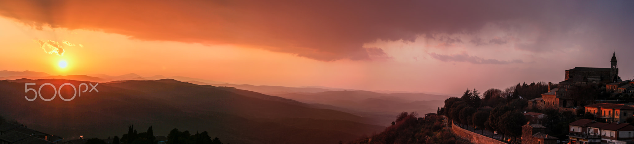 Sunset in the hills of Montalcino
