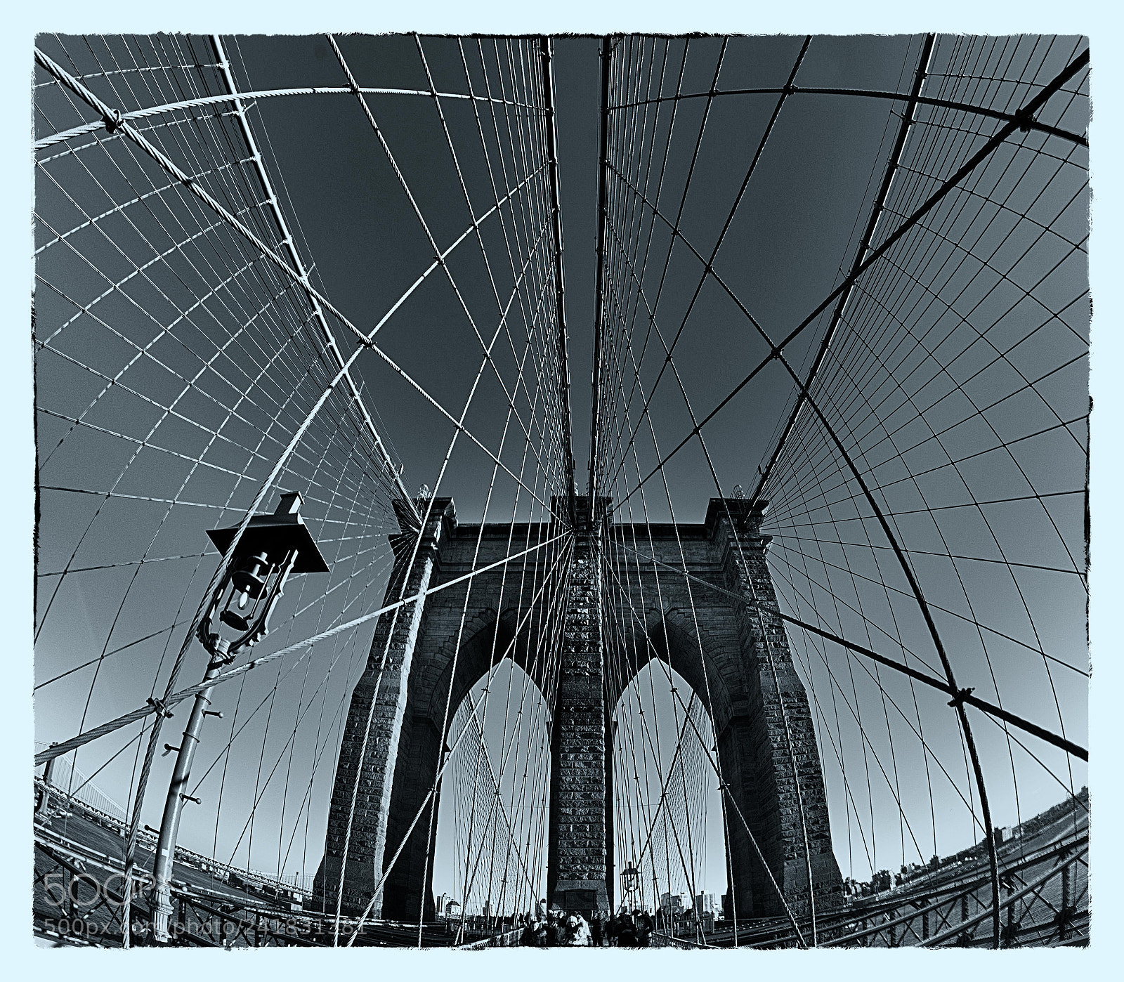 Nikon D5 sample photo. Brooklyn bridge fisheye perspective photography