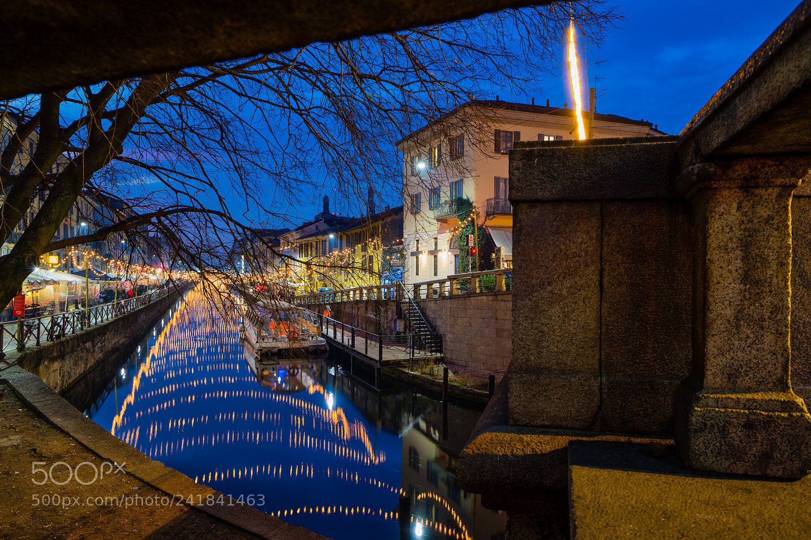 Nikon D5 sample photo. Naviglio grande blue hour photography