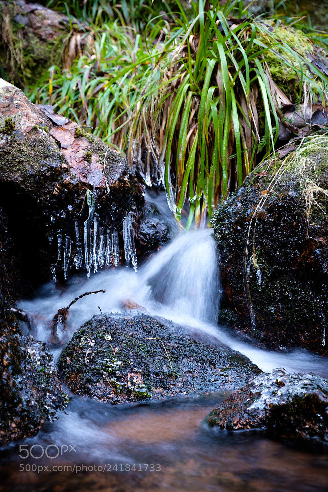 Fujifilm X-T20 sample photo. Small waterfall with icicles photography
