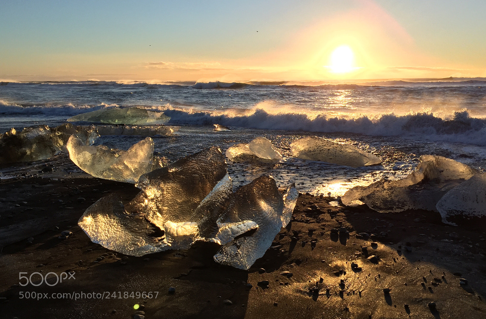 Apple iPhone 6 sample photo. Icebergs at sunrise, iceland photography