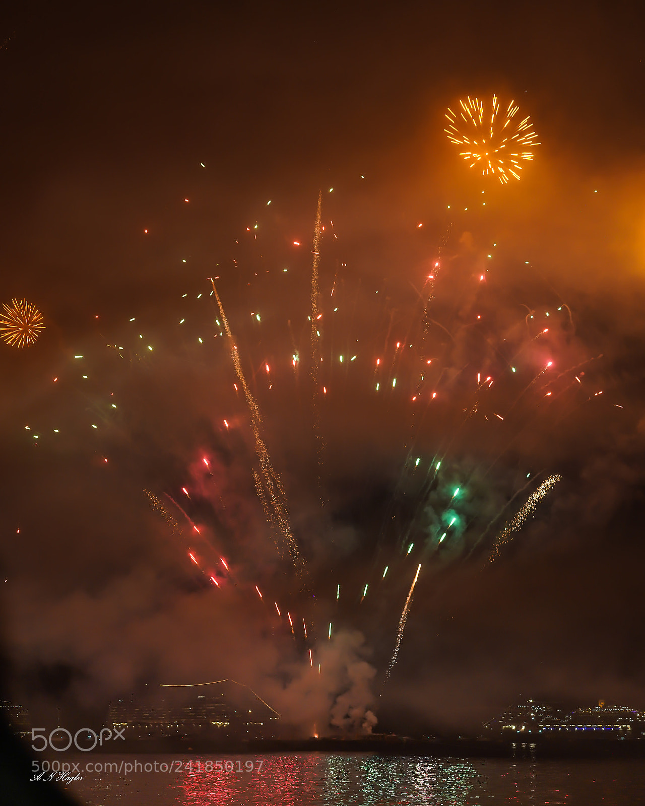 Sony a9 sample photo. Copacabana fireworks from beach photography