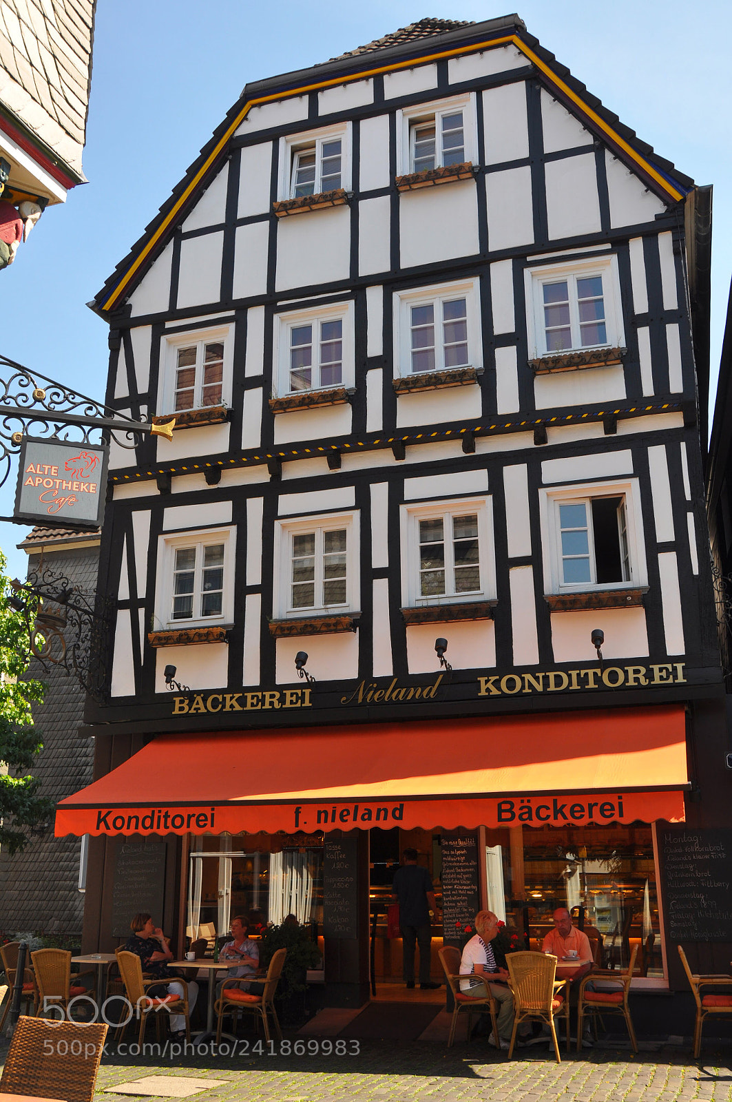 Nikon D90 sample photo. Small cafe in german photography