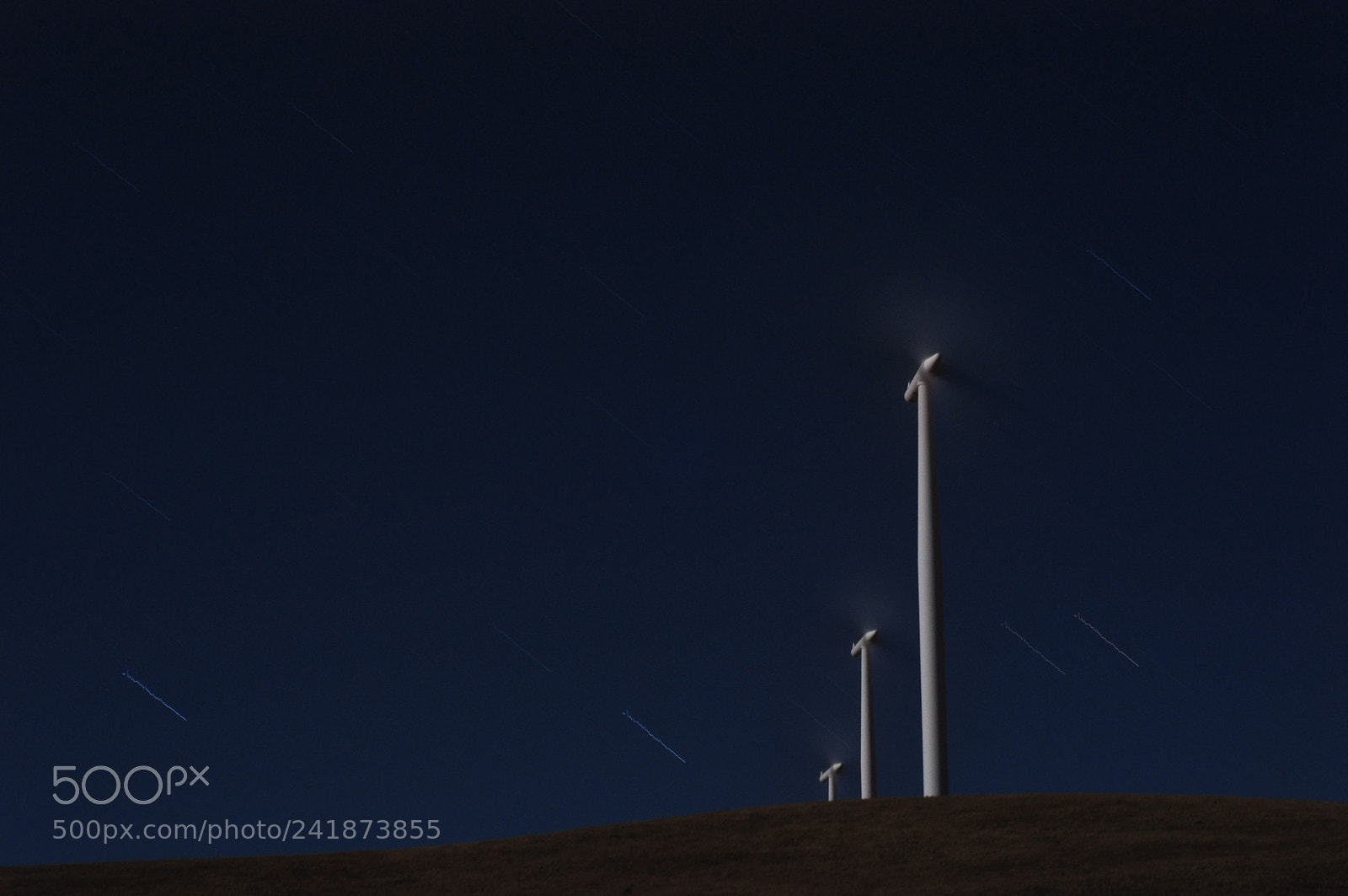 Nikon D5000 sample photo. Wind turbines in time photography