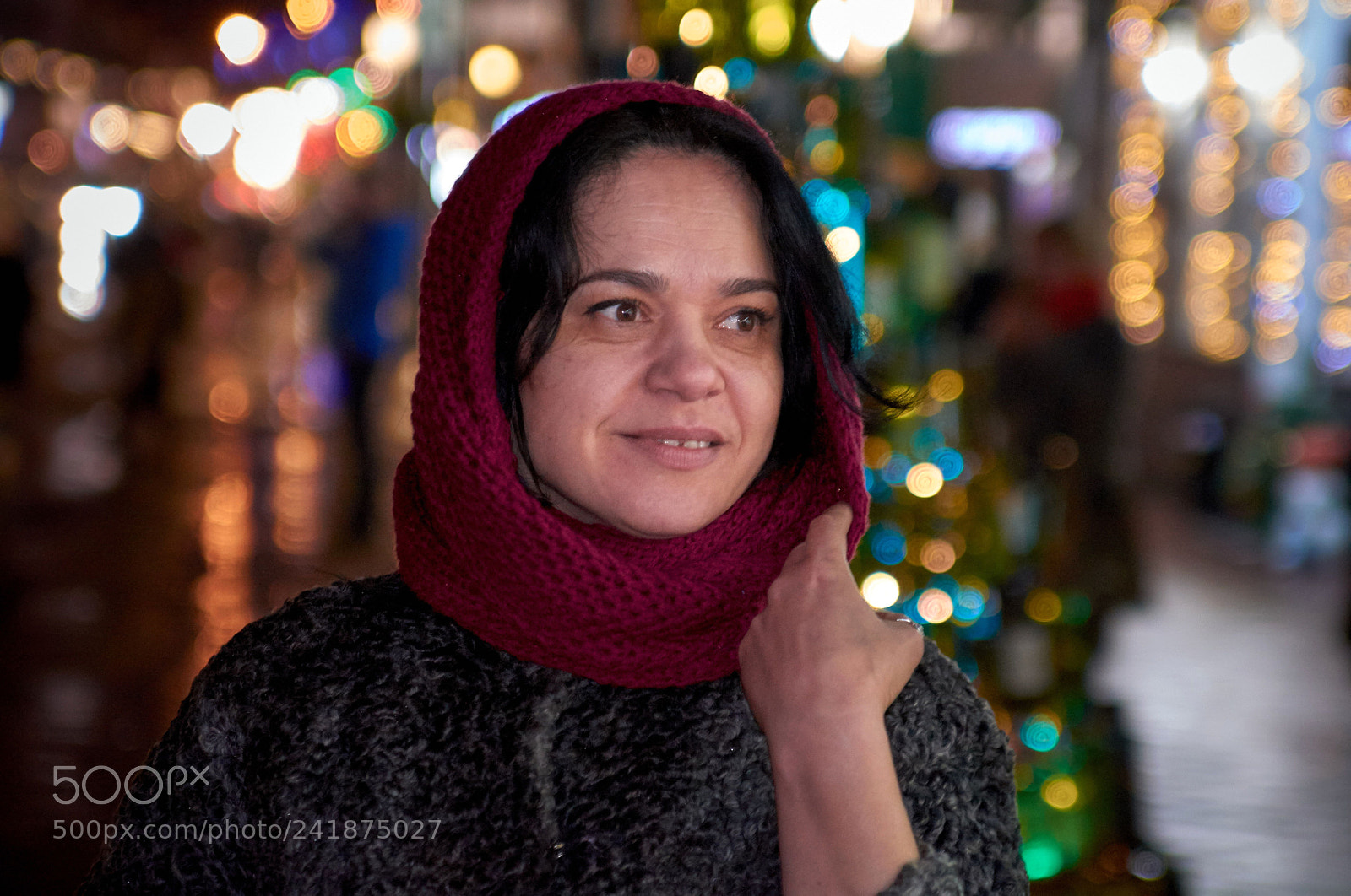 Nikon D7100 sample photo. Portrait in christmas lights photography