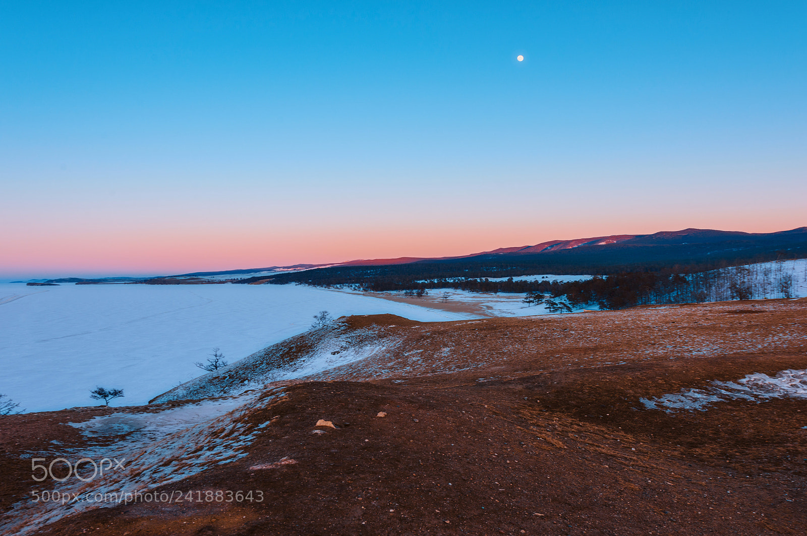 Nikon D810 sample photo. Moonrise at the iced photography