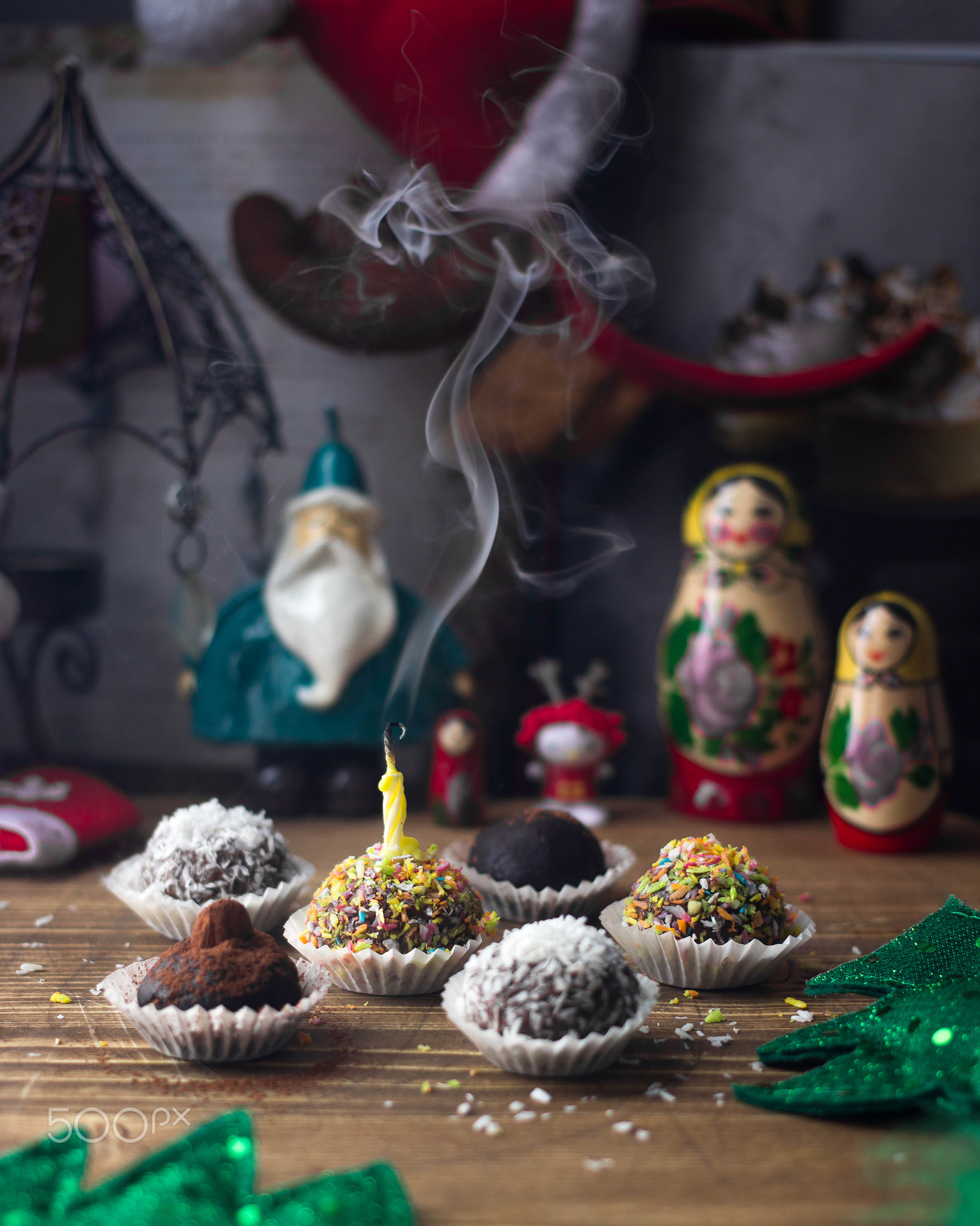 sweet chocolate nut balls from russian winter