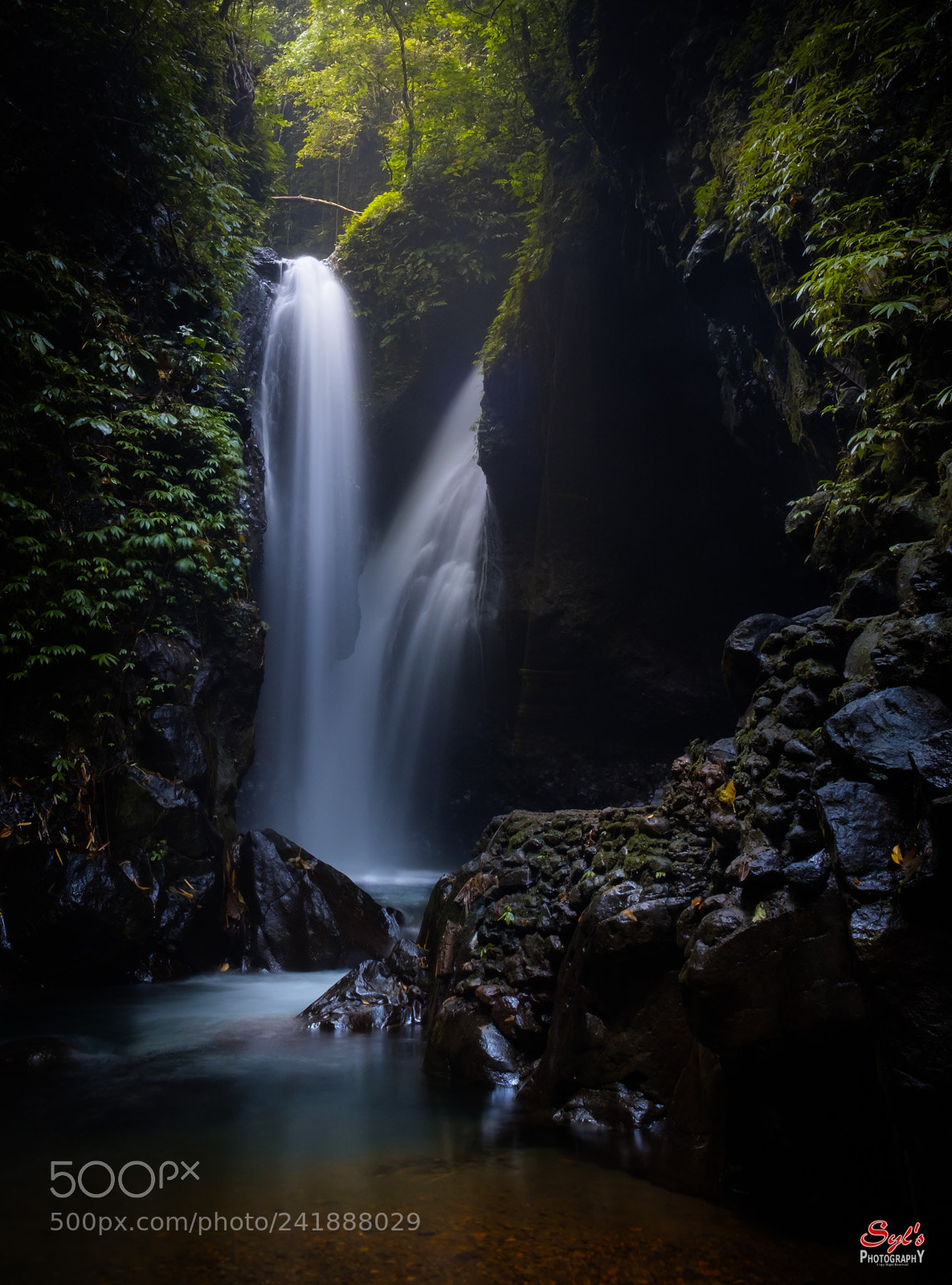 Fujifilm X-T2 sample photo. Waterfall hide in forest photography