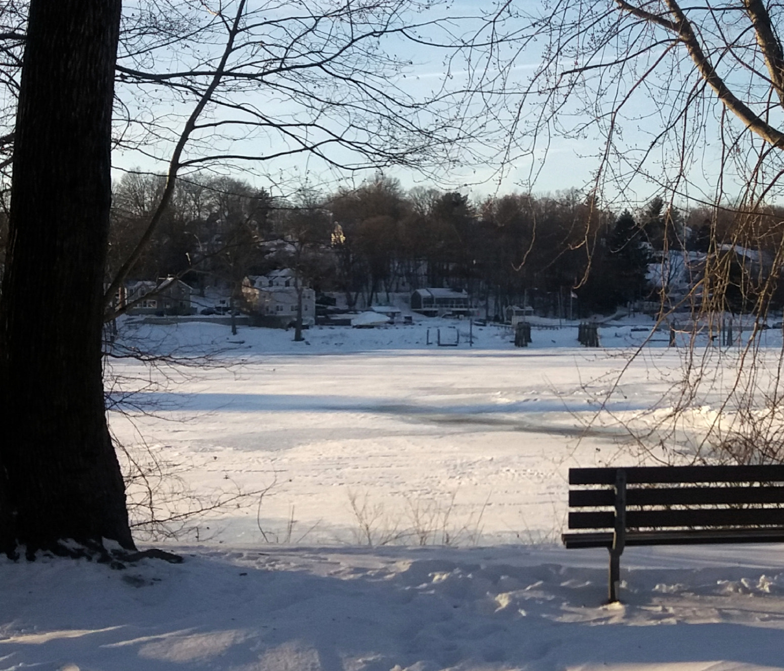 Samsung Galaxy J7(2015) sample photo. Frozen river photography