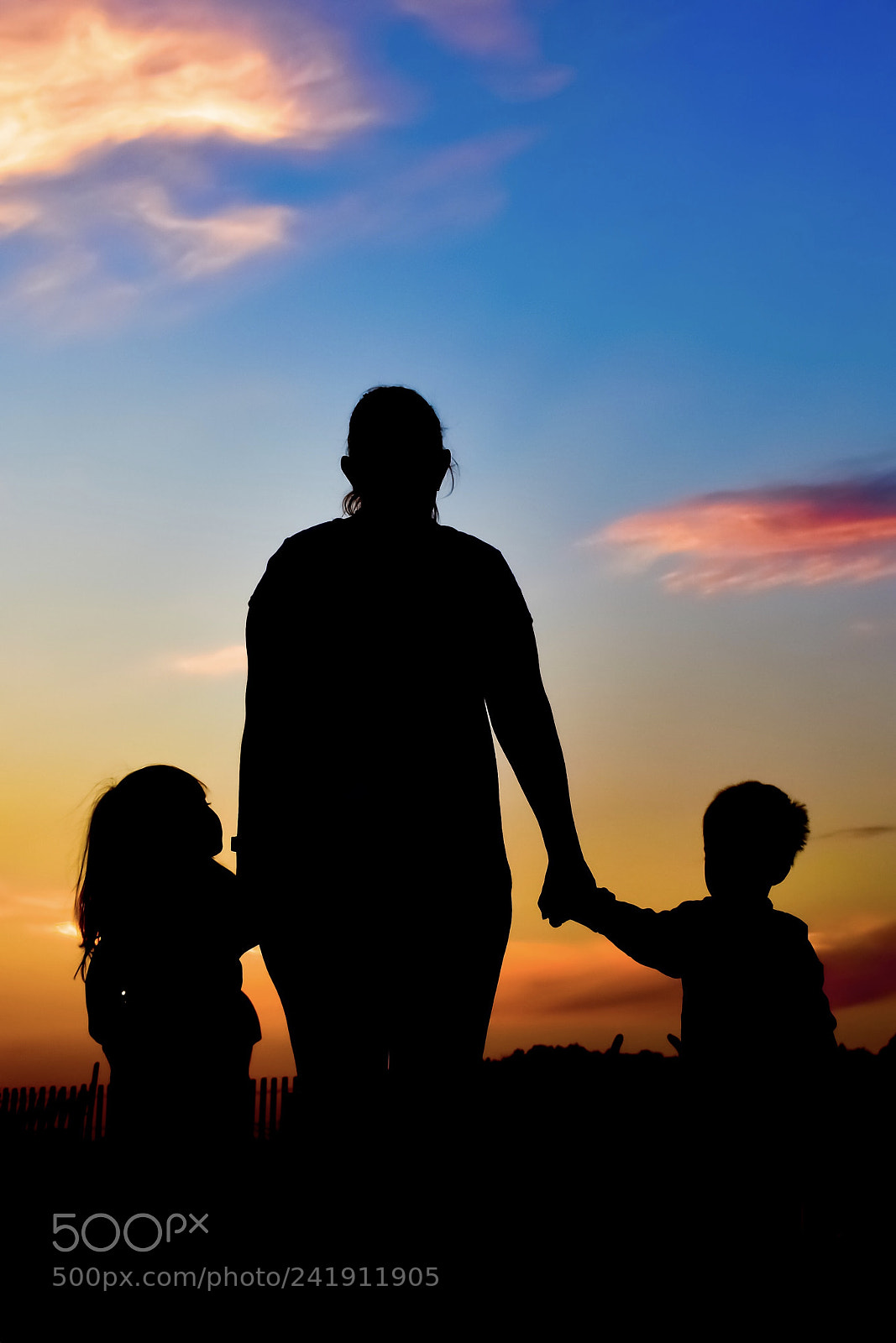 Nikon D5600 sample photo. Mother and kids silhouette photography