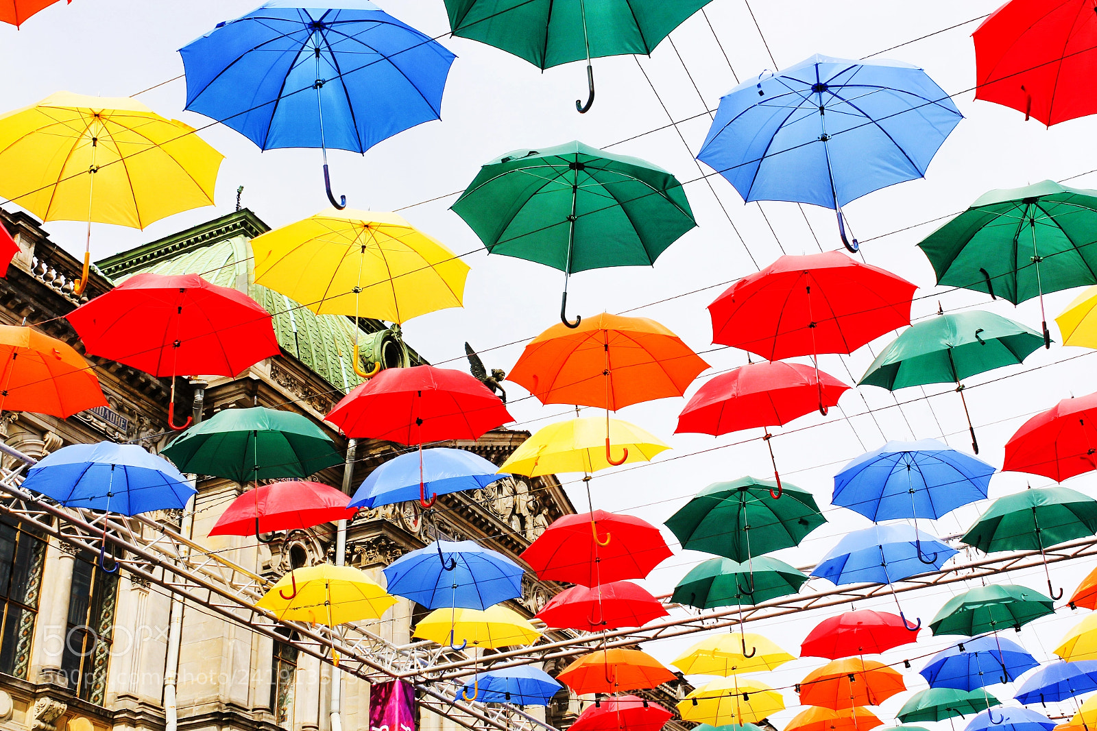 Canon EOS 60D sample photo. Multicolored umbrellas in the photography