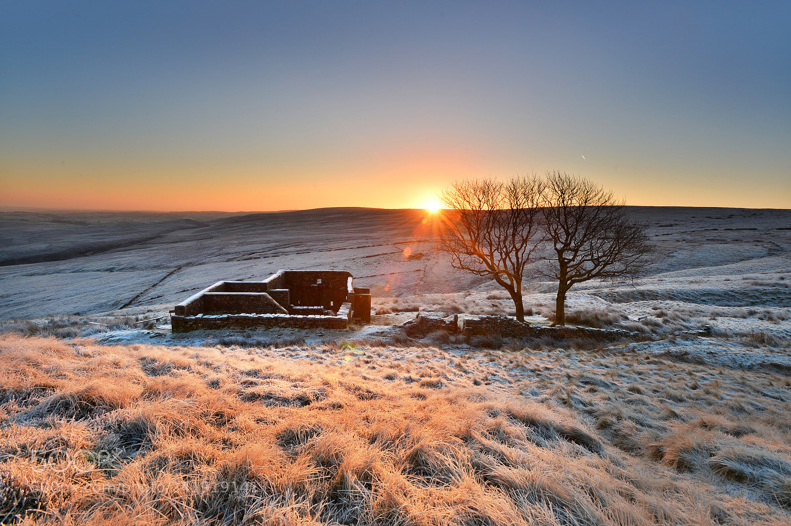 Nikon D4 sample photo. Sunrise at top withens photography
