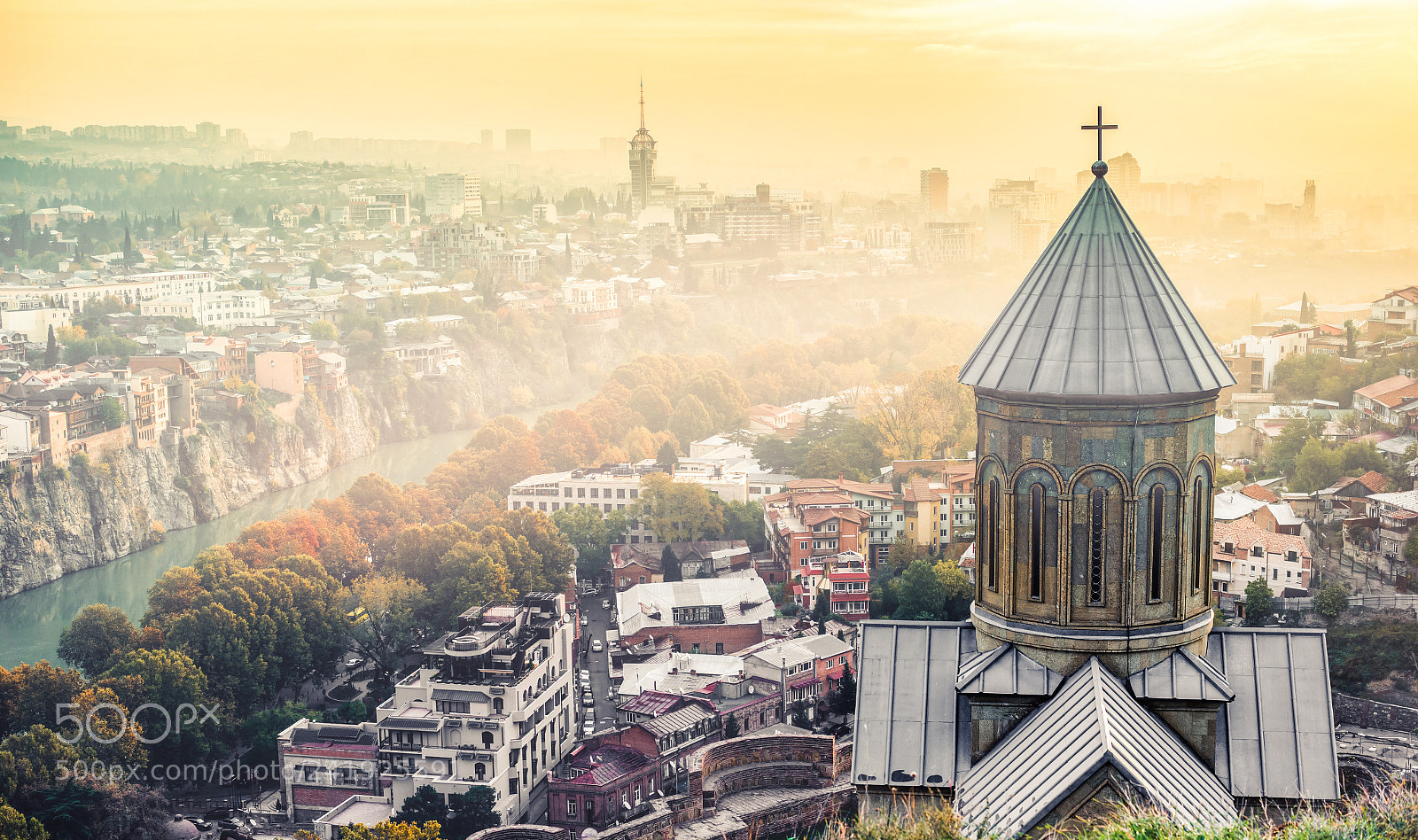 Samsung NX500 sample photo. Sunset view of tbilisi photography
