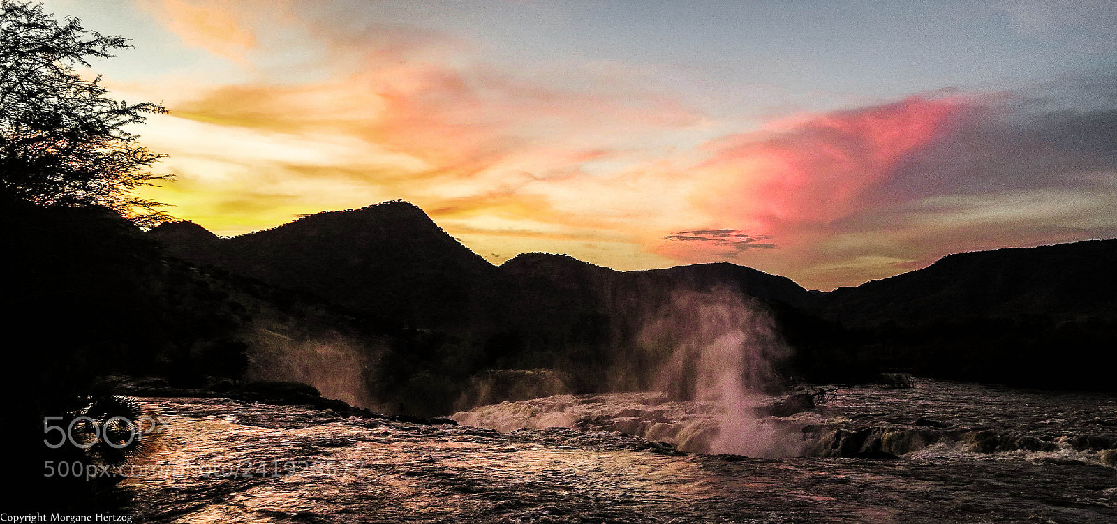 Canon PowerShot G1 X sample photo. Sunset on epupa falls photography