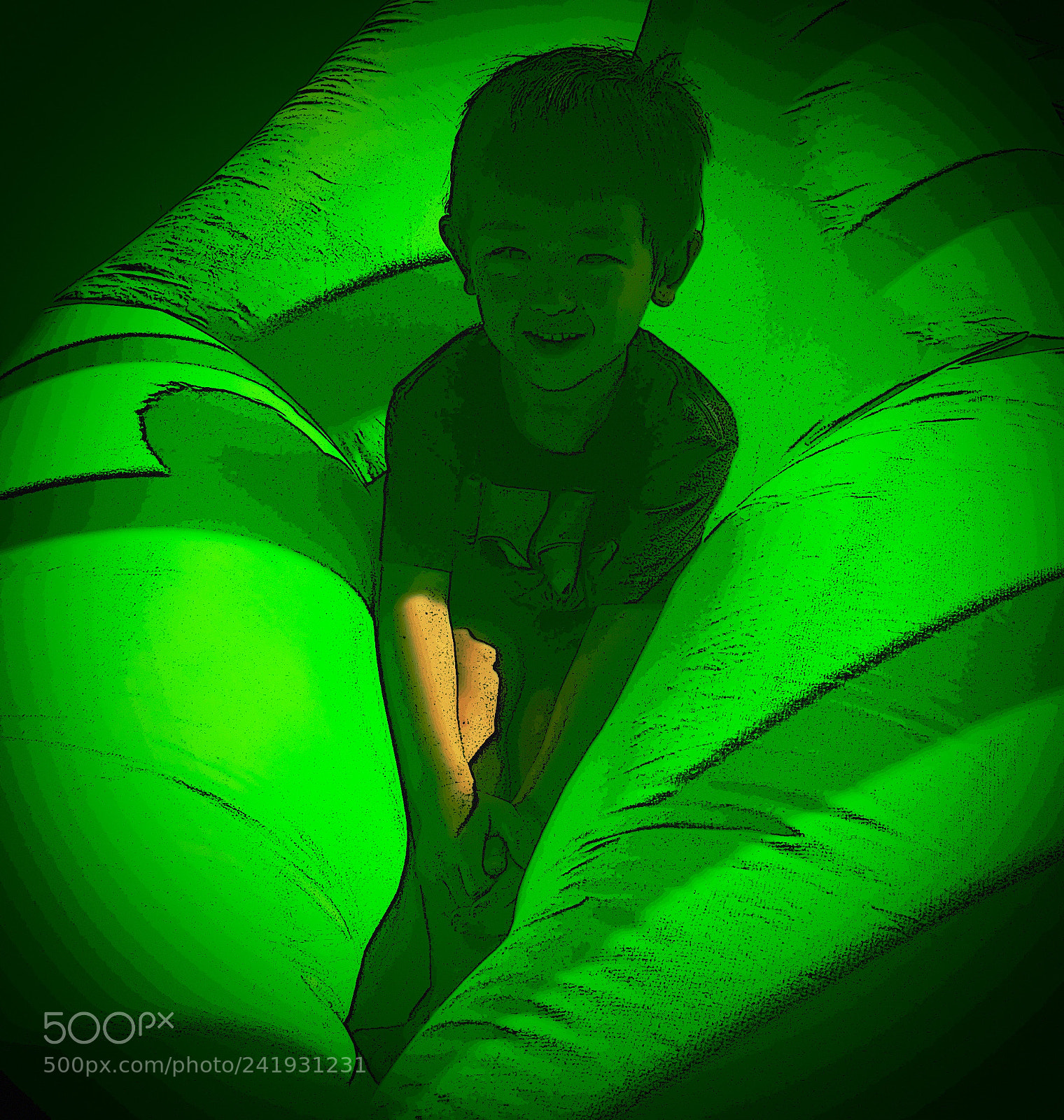 Apple iPhone 6 sample photo. Green inflatable air sofa photography