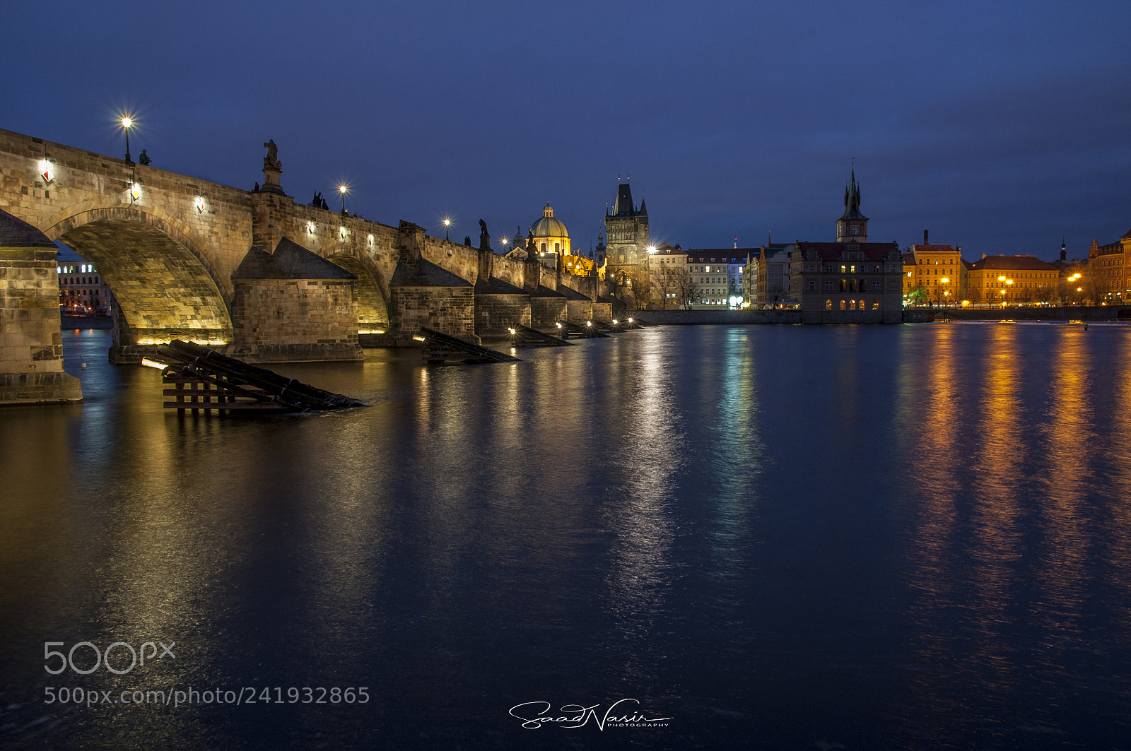 Nikon D5000 sample photo. Charles bridge at night photography