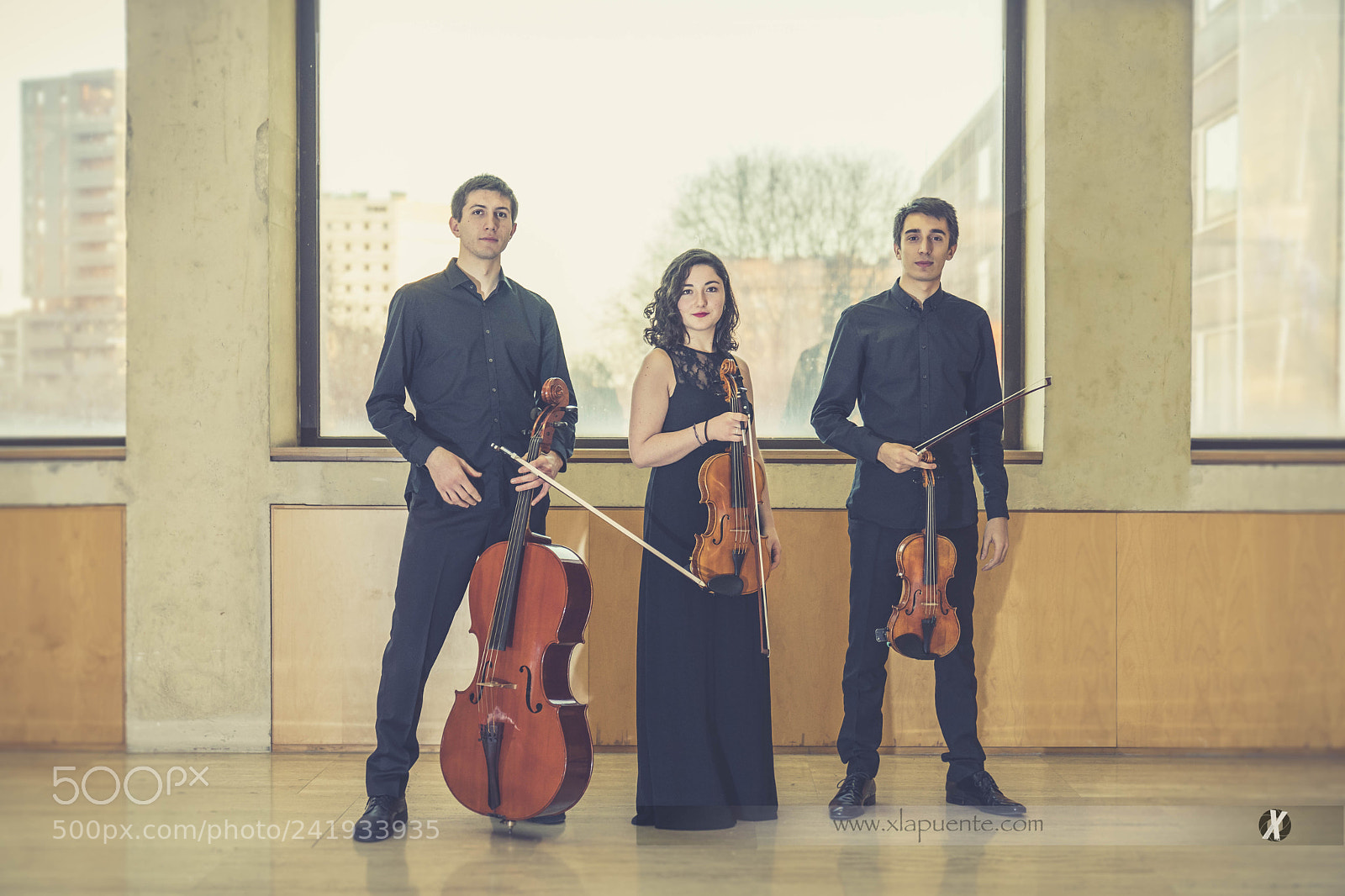 Sony a9 sample photo. Trio violin, viola, celo photography
