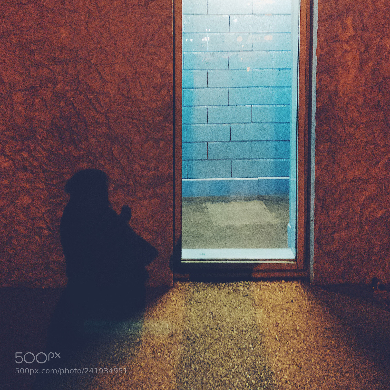 Apple iPhone X sample photo. Blue wall photography