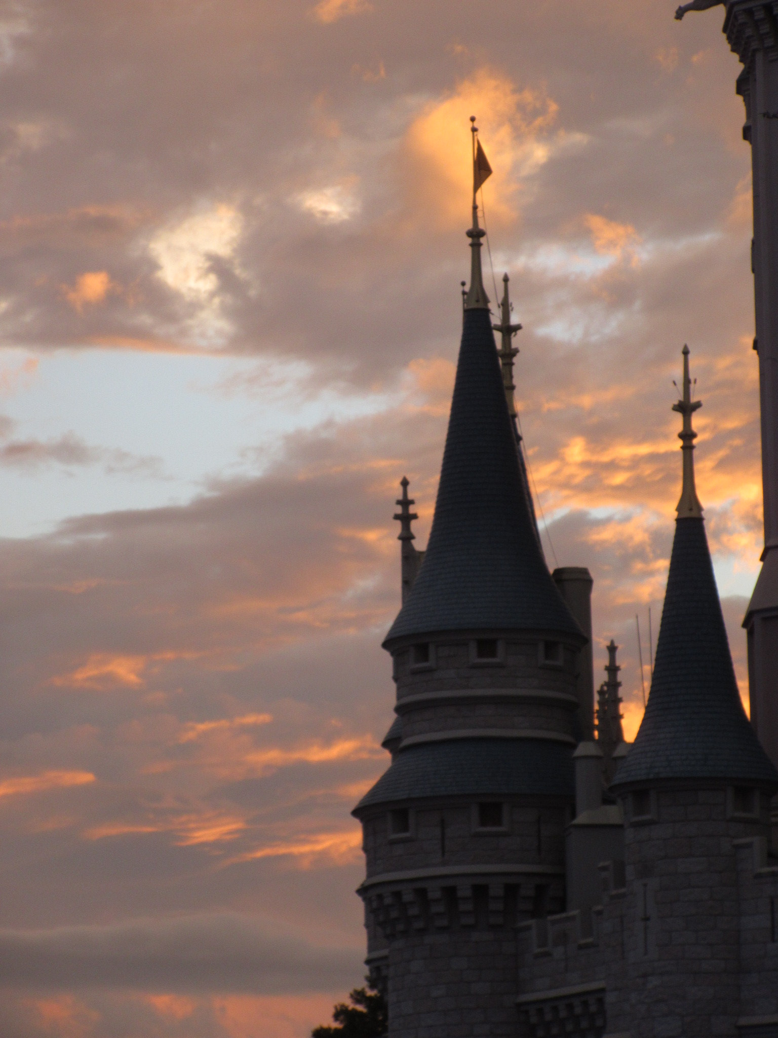 Canon PowerShot ELPH 350 HS (IXUS 275 HS / IXY 640) sample photo. Disney world castle at sunset photography
