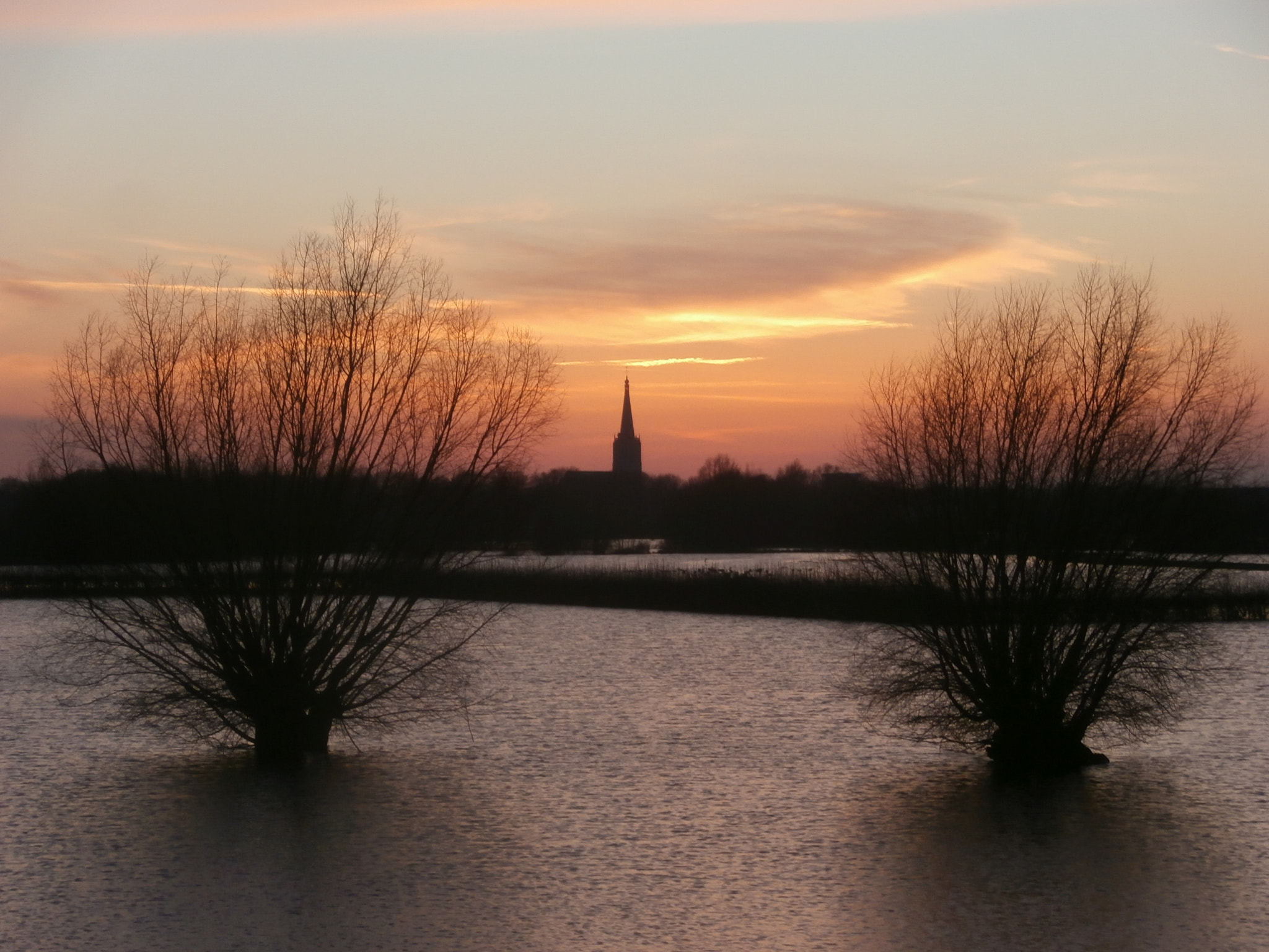 Olympus VR340,D750 sample photo. High tide . river ijssel photography