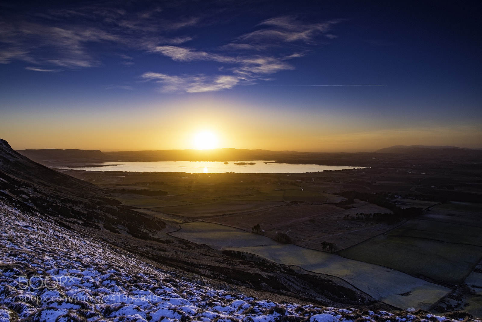 Nikon D810 sample photo. Sunset over loch leven photography