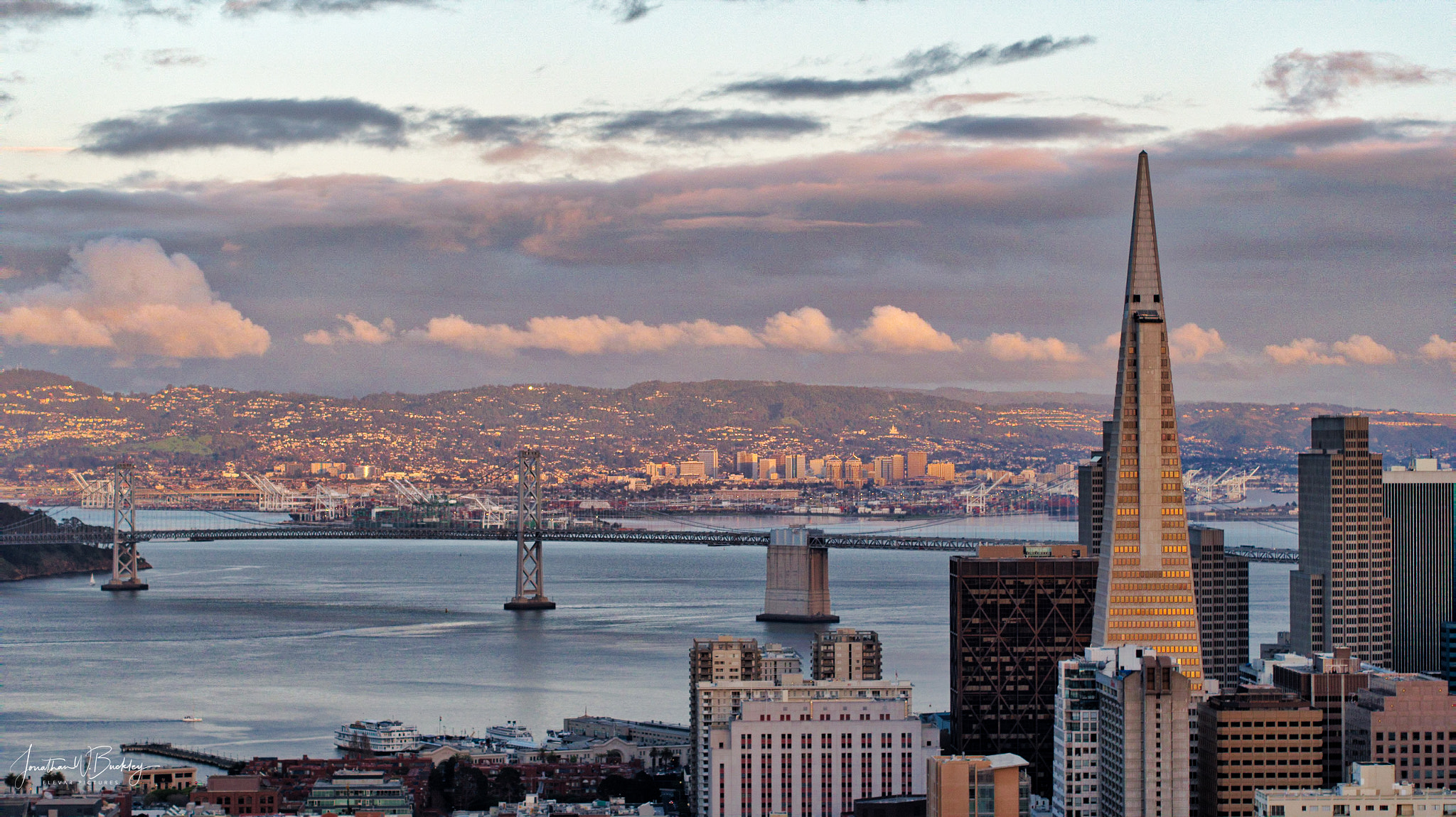 DJI FC6520 sample photo. Transamerica building at sunset photography