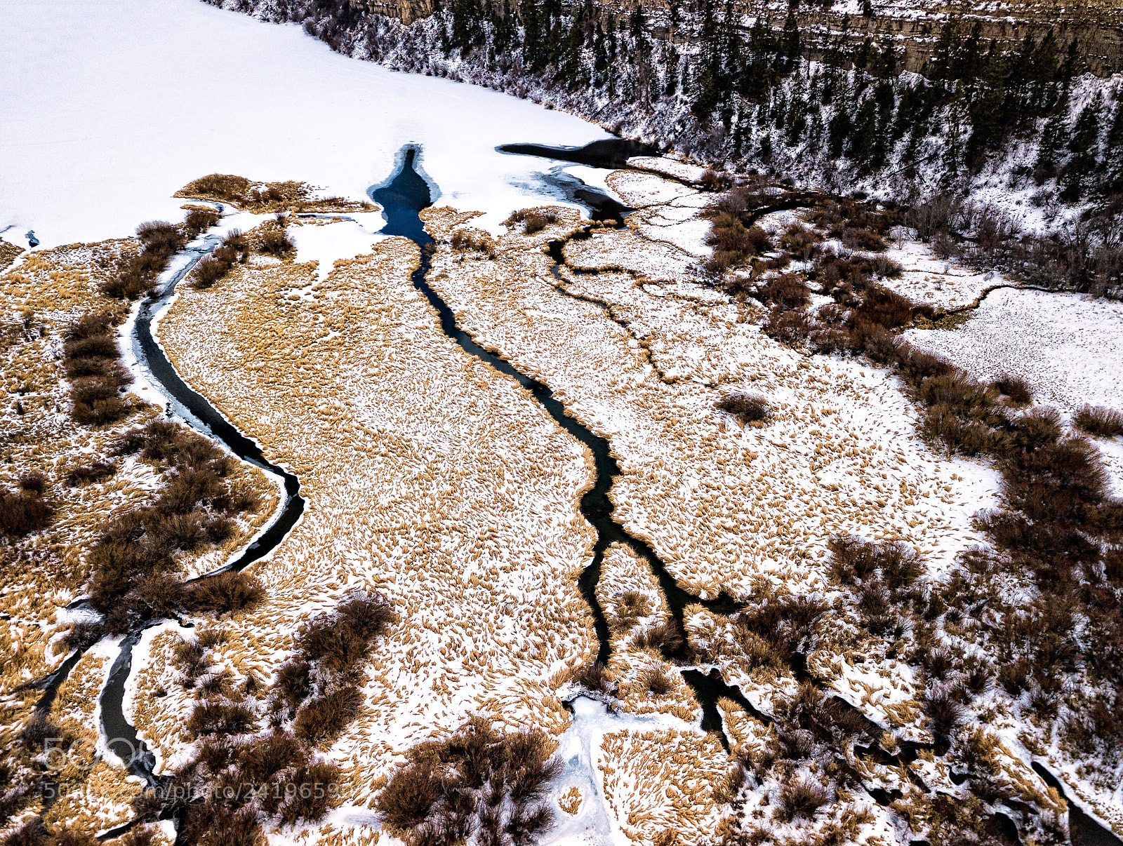 DJI FC220 sample photo. Frozen lake in winter photography