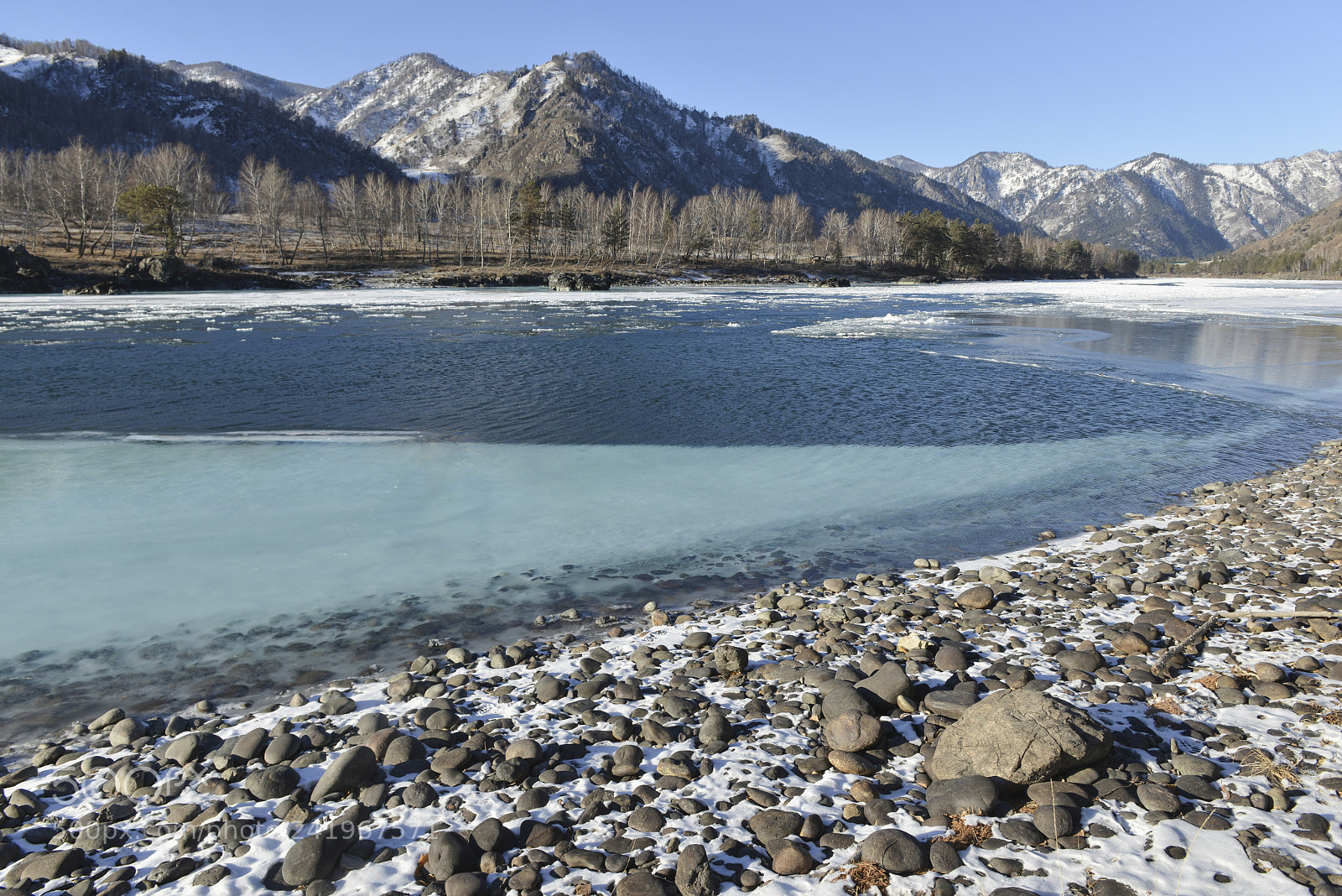 Nikon D800E sample photo. Katun river in winter photography