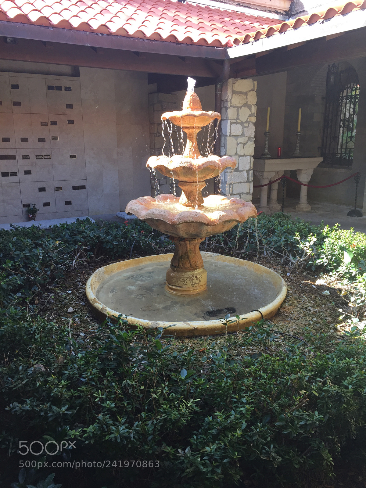Apple iPhone 6 sample photo. Ancient spanish monastery fountain photography