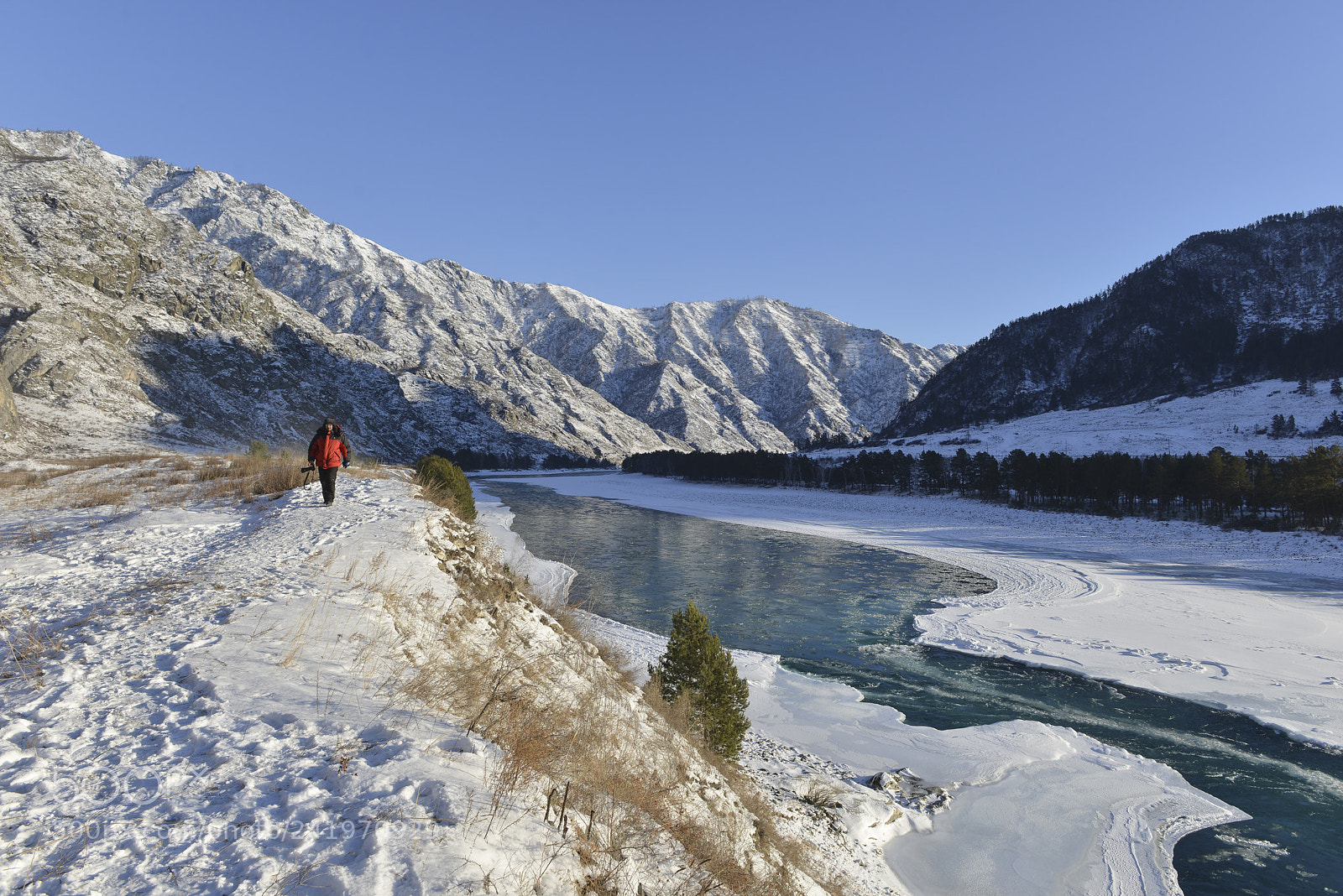 Nikon D800E sample photo. Katun river in winter photography