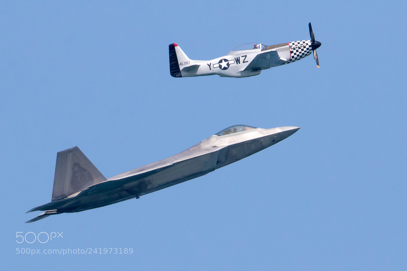 Canon EOS 7D Mark II sample photo. P-51 mustang f-22 raptor photography
