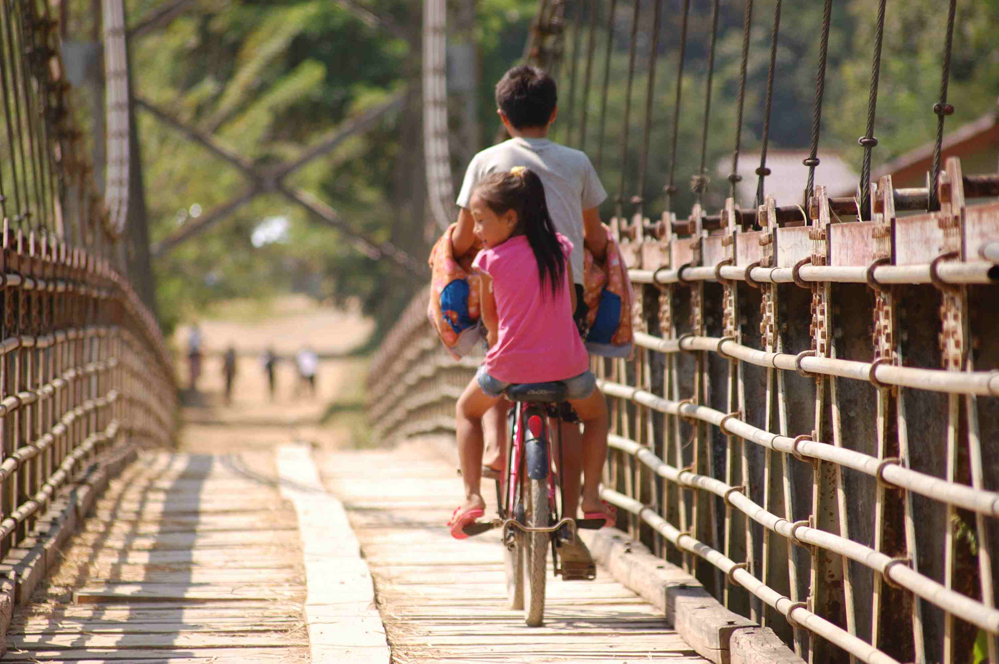 Sigma 70-300mm F4-5.6 APO DG Macro sample photo. Bike on bridge photography