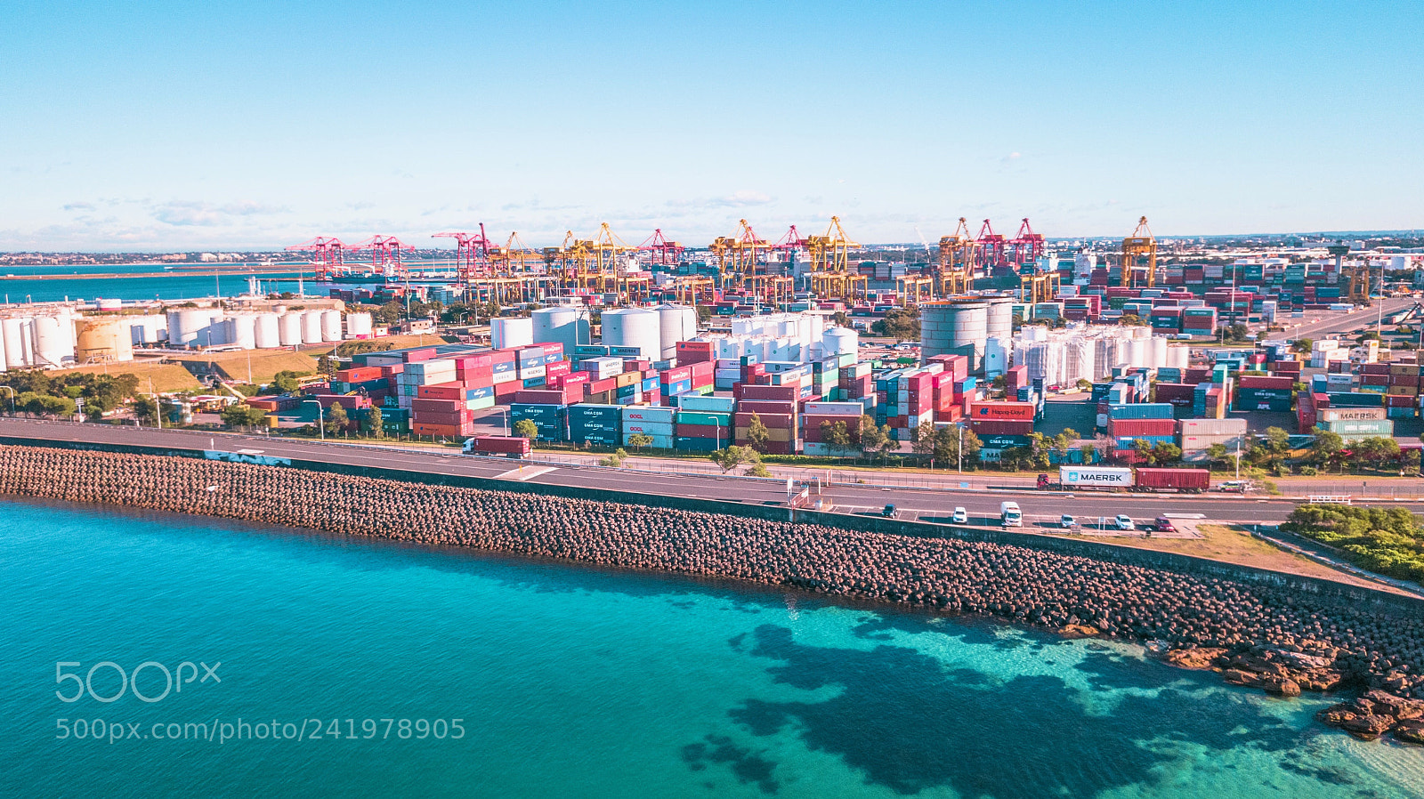 DJI FC220 sample photo. Shipping containers, sydney australia photography